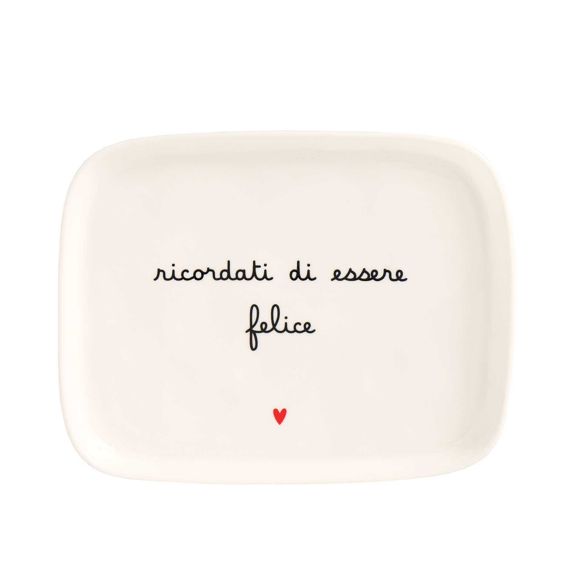 Immagine principale di Piatto Rettangolare in Ceramica Ricordati Di Essere Felice | Simple Day