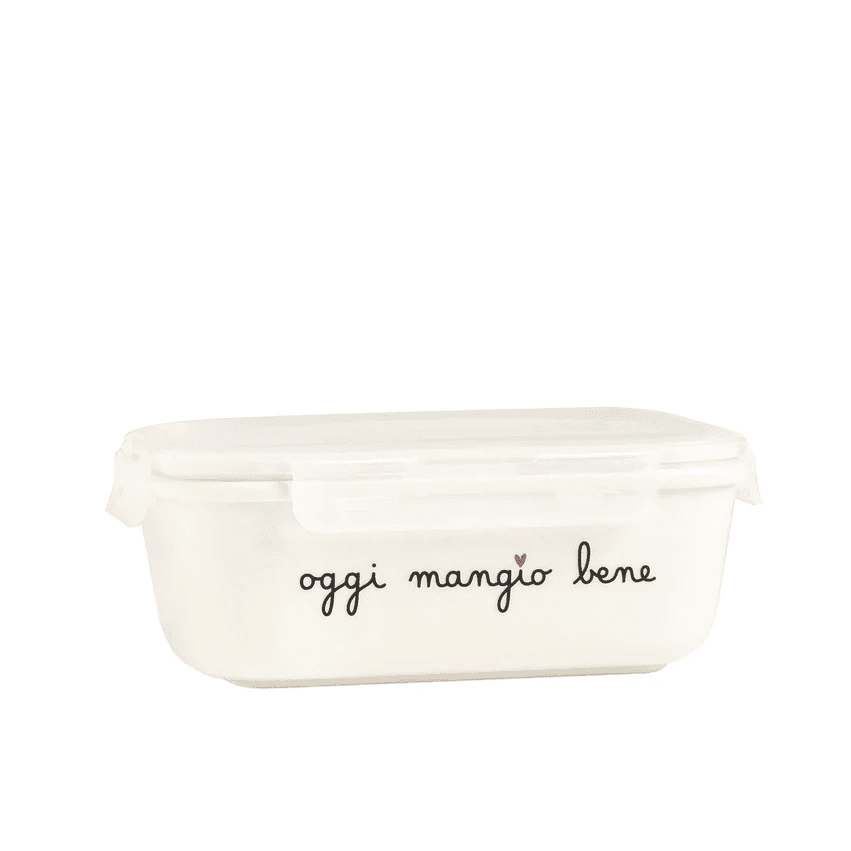 Immagine principale di Contenitore in ceramica Oggi Mangio Bene con coperchio ermetico - 2 Misure | Simple Day