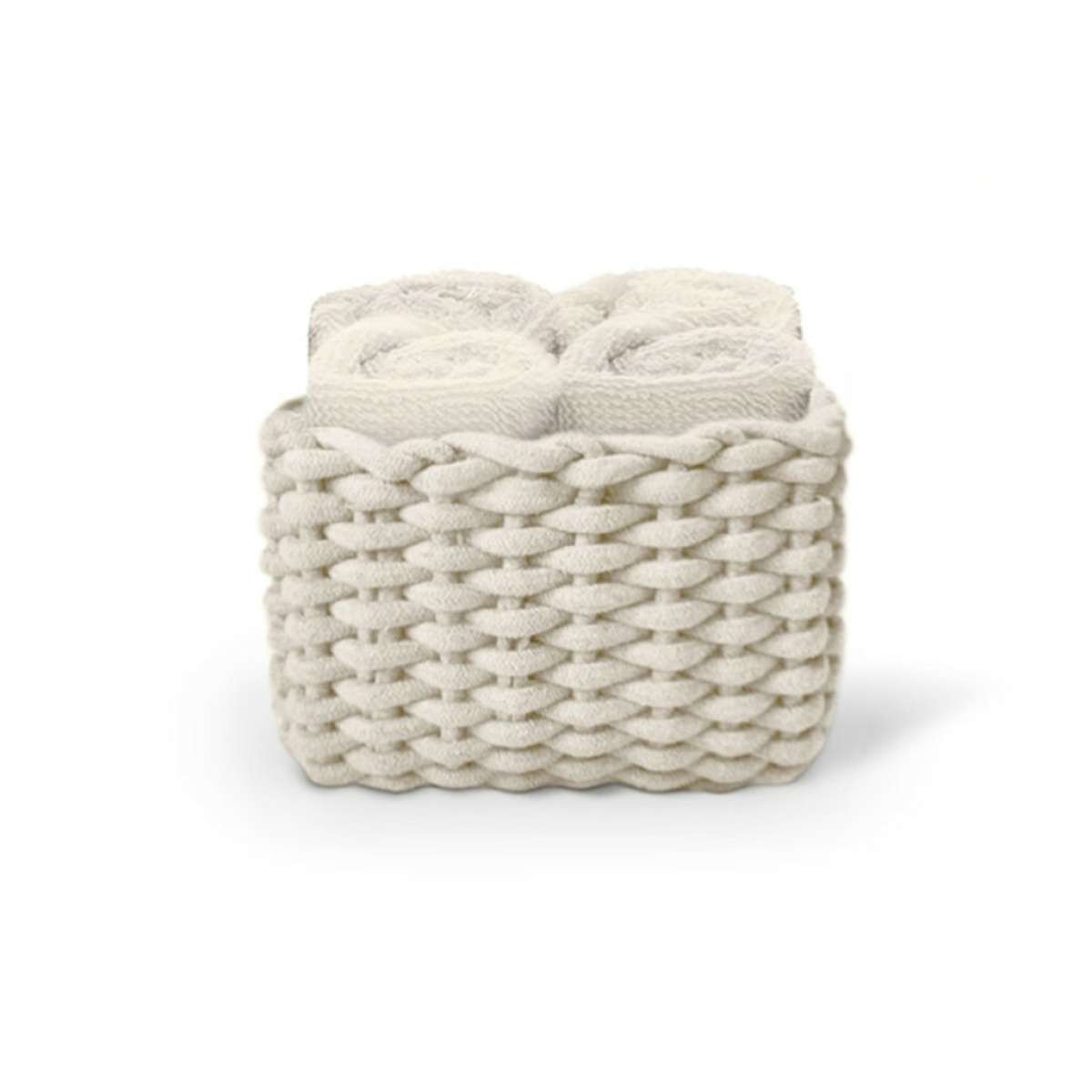 Immagine variante Naturale - Set 4 Lavette Classic con Cestino 30x30 Daunex -4 Colori | Daunex