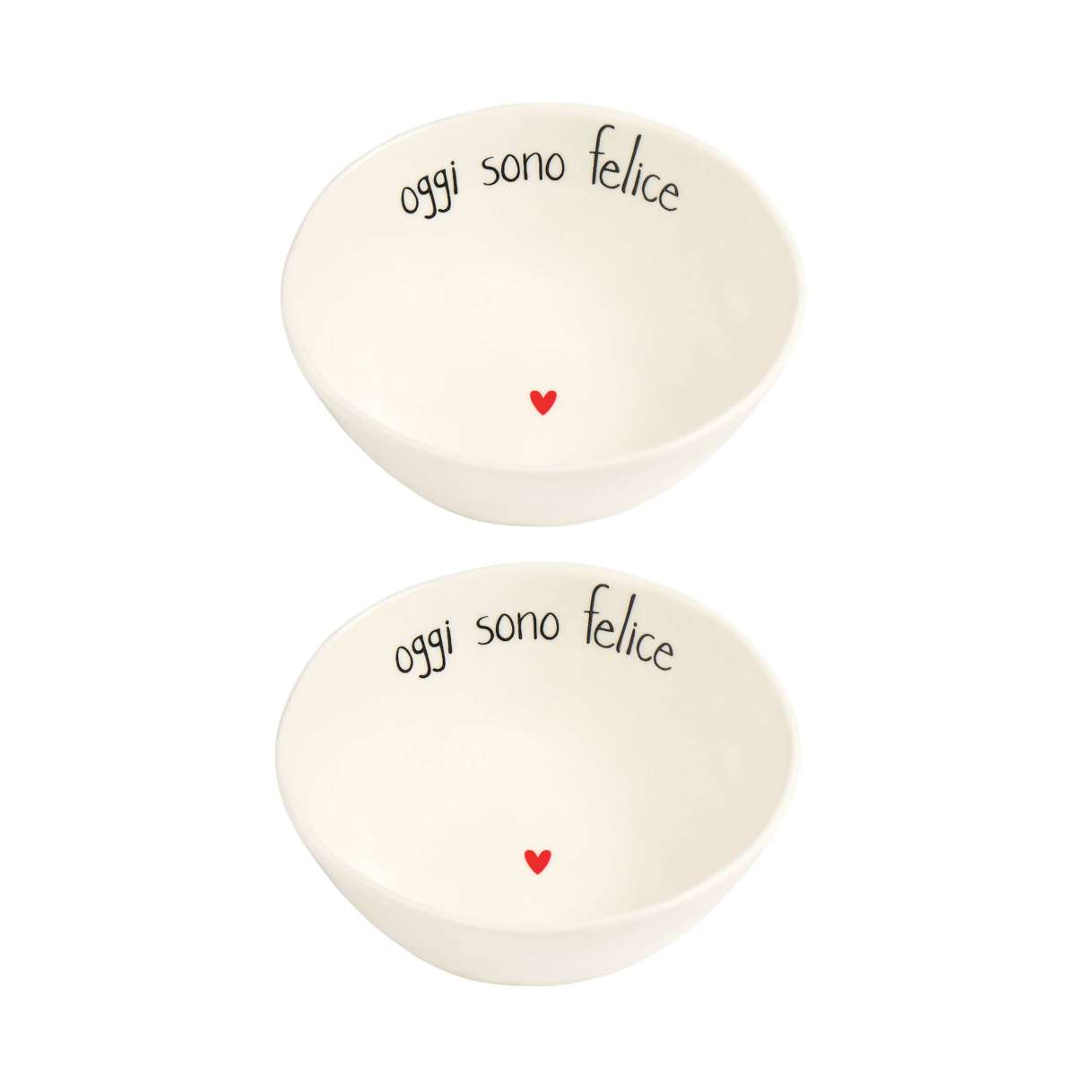 Immagine del prodotto Set 2 Ciotoline in gres  diam 12,5 cm Oggi Sono Felice | Simple Day