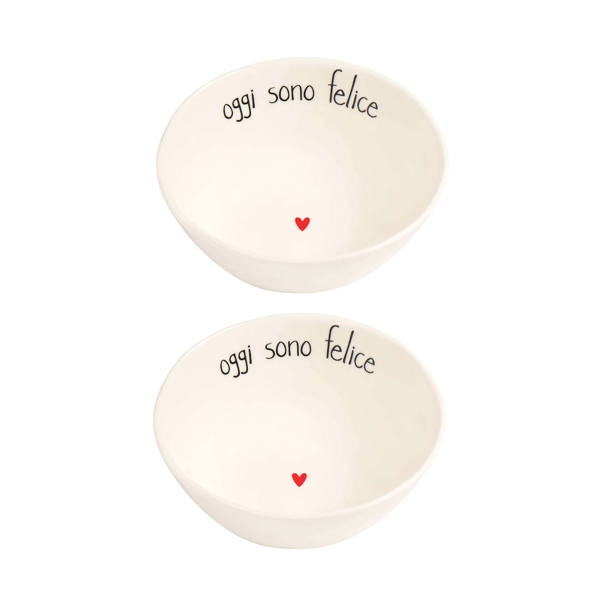 Immagine principale di Set 2 Ciotoline in gres  diam 12,5 cm Oggi Sono Felice | Simple Day
