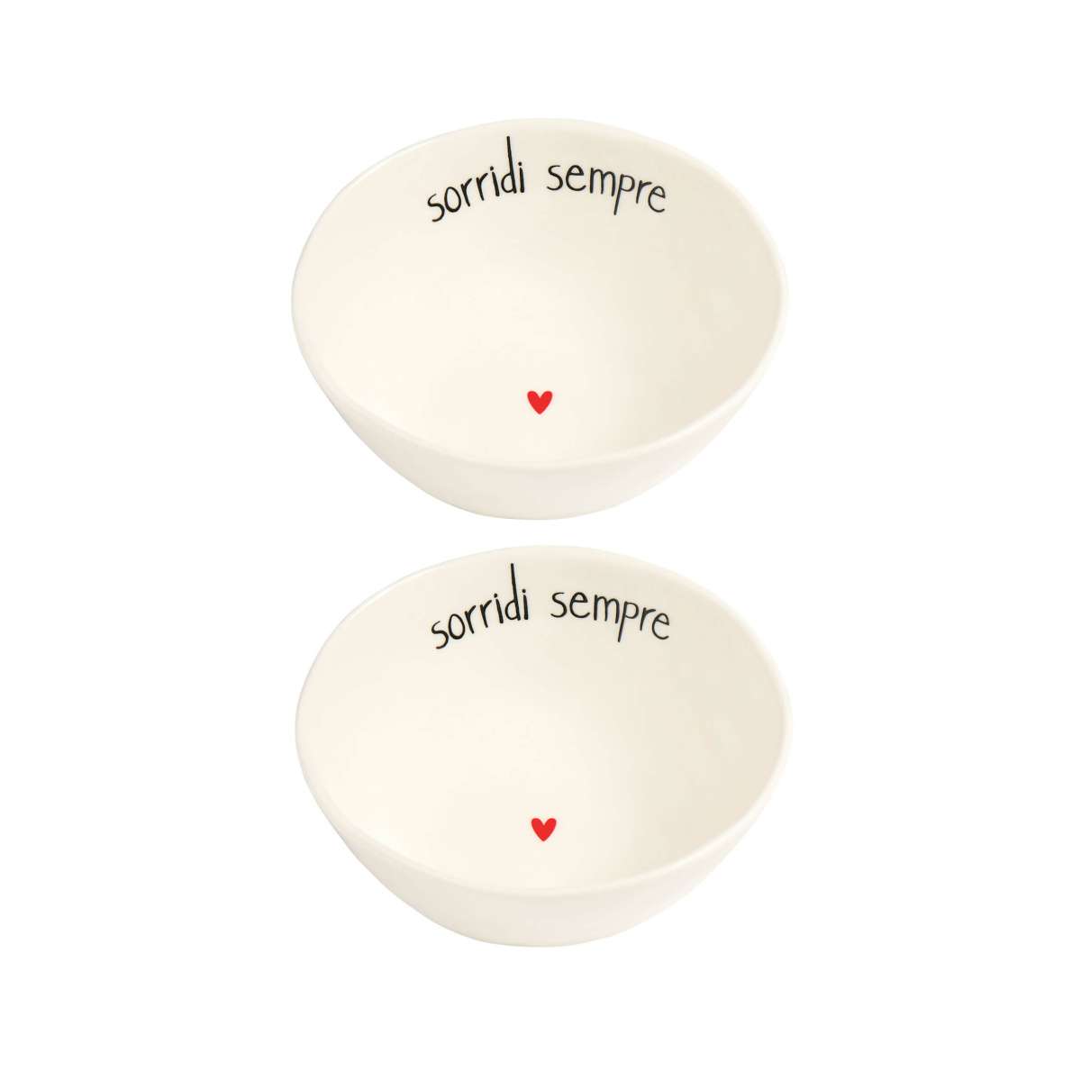 Immagine del prodotto Set 2 Ciotoline in gres  diam 12,5 cm Sorridi Sempre | Simple Day