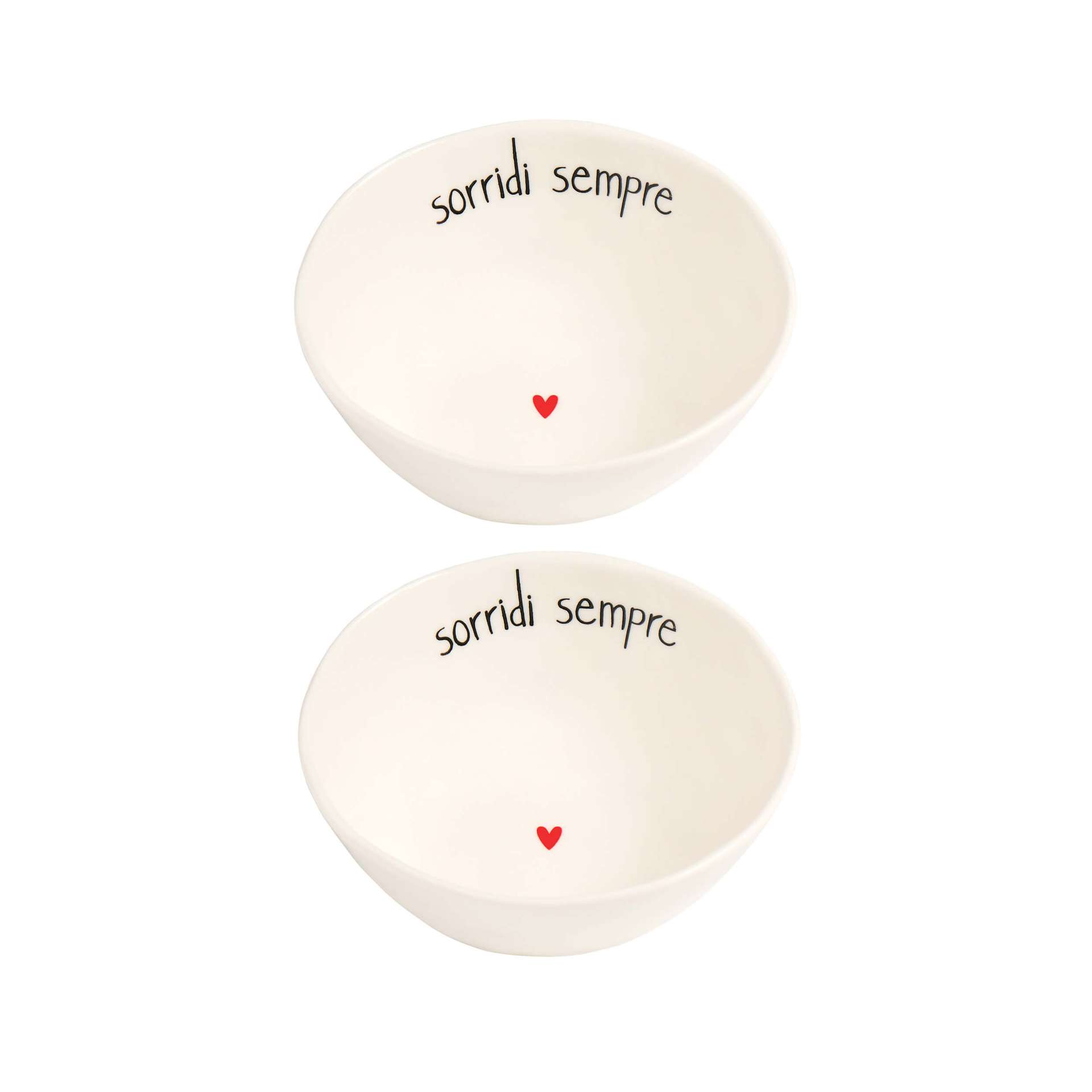 Immagine principale di Set 2 Ciotoline in gres  diam 12,5 cm Sorridi Sempre | Simple Day