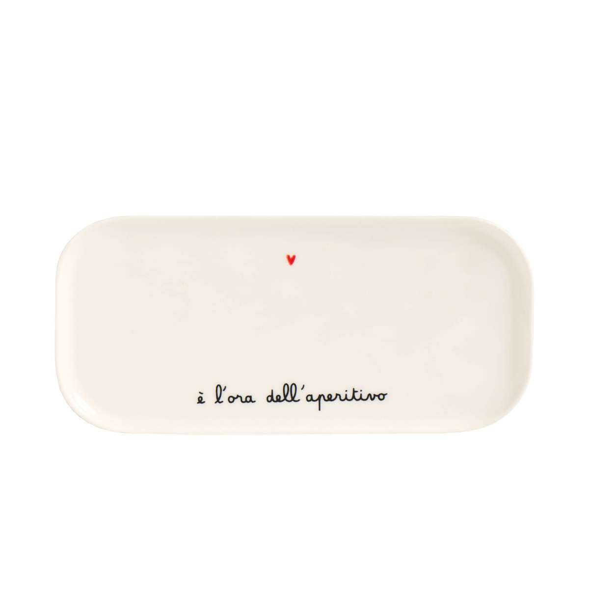 Immagine del prodotto Vassoio Rettangolare in Ceramica E' L' ora Dell' Aperitivo 31,8x15cm | Simple Day