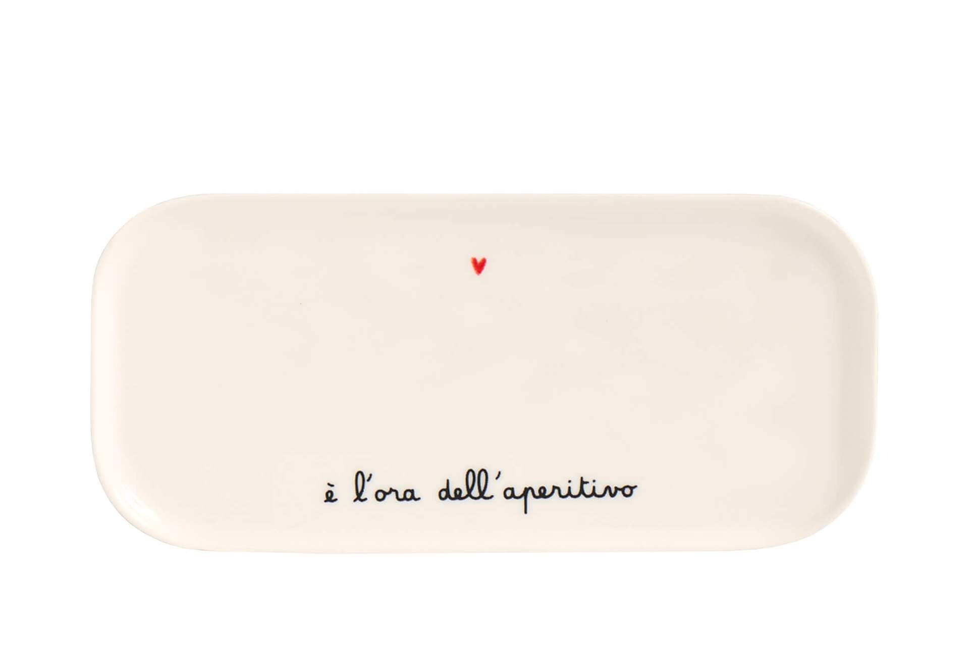 Immagine principale di Vassoio Rettangolare in Ceramica E' L' ora Dell' Aperitivo 31,8x15cm | Simple Day