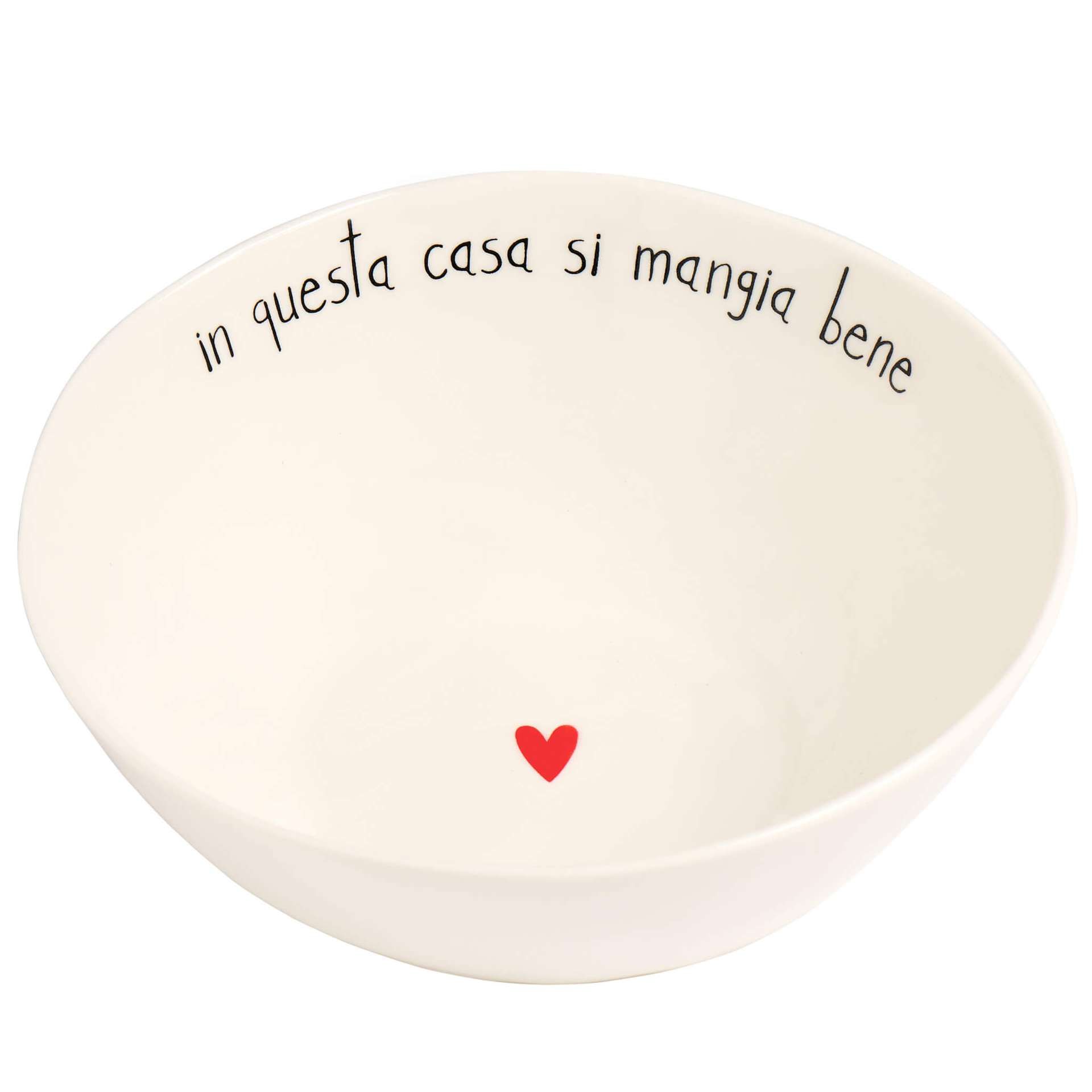 Immagine principale di Insalatiera in Ceramica In Questa Casa si Mangia Bene 20 cm x h 7,8 cm | Simple Day