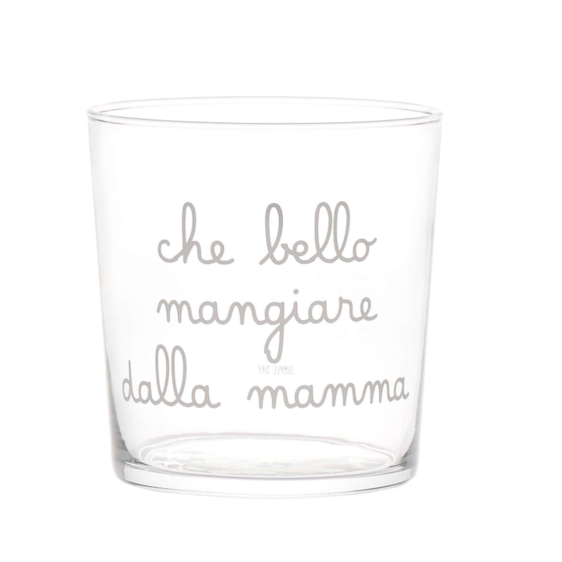 Immagine principale di Set 2 Bicchieri in vetro temperato Che Bello Mangiare Dalla Mamma 35.5 cl | Simple Day