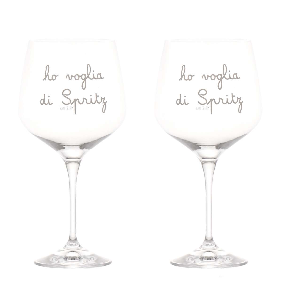 Immagine del prodotto Set 2 Calici in Vetro scritta Ho voglia di Spritz 82 cl | Simple Day