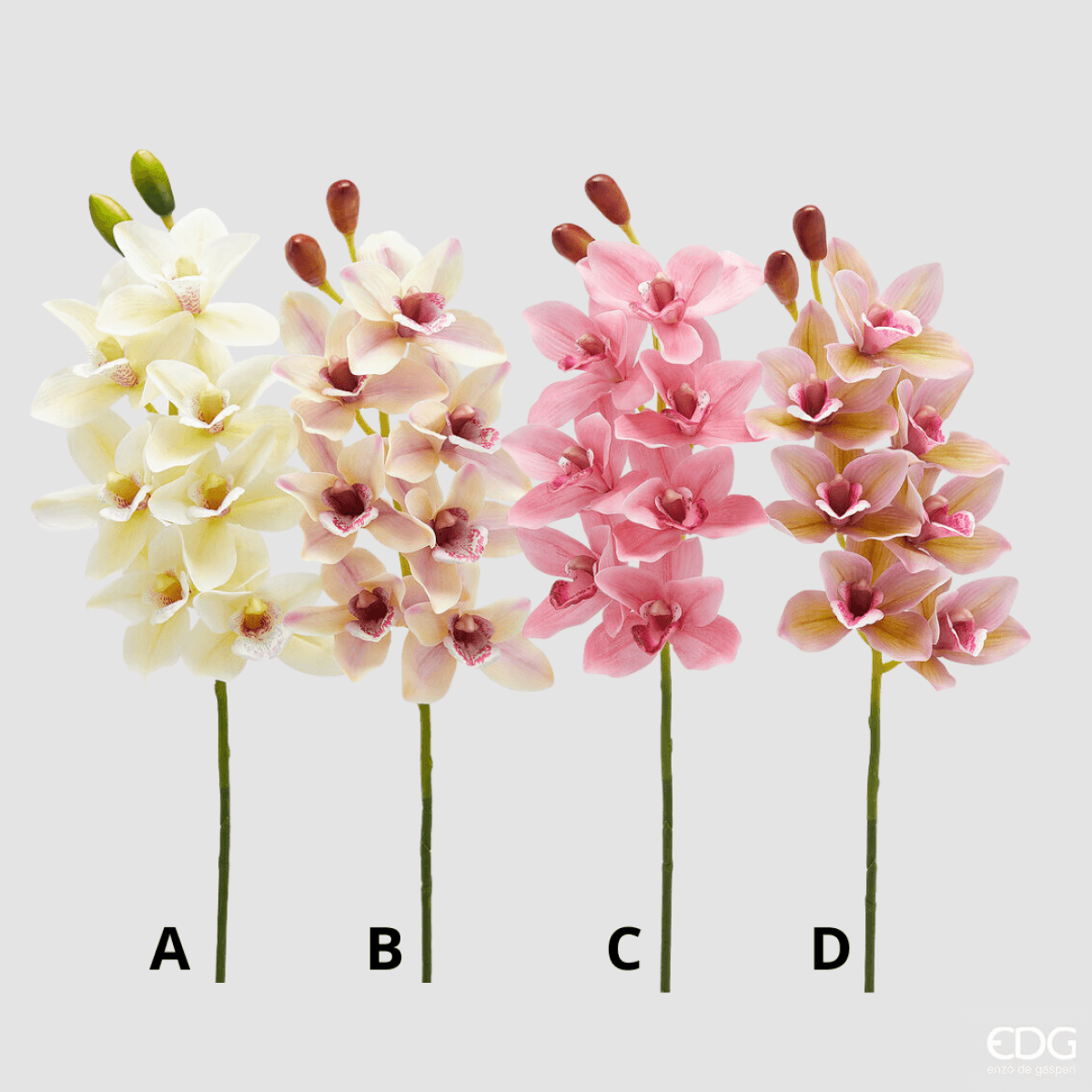 Immagine del prodotto Ramo Orchidea Cymbidium con Bocciolo artificiale h 80 cm- 4 Colori | EDG Enzo De Gasperi
