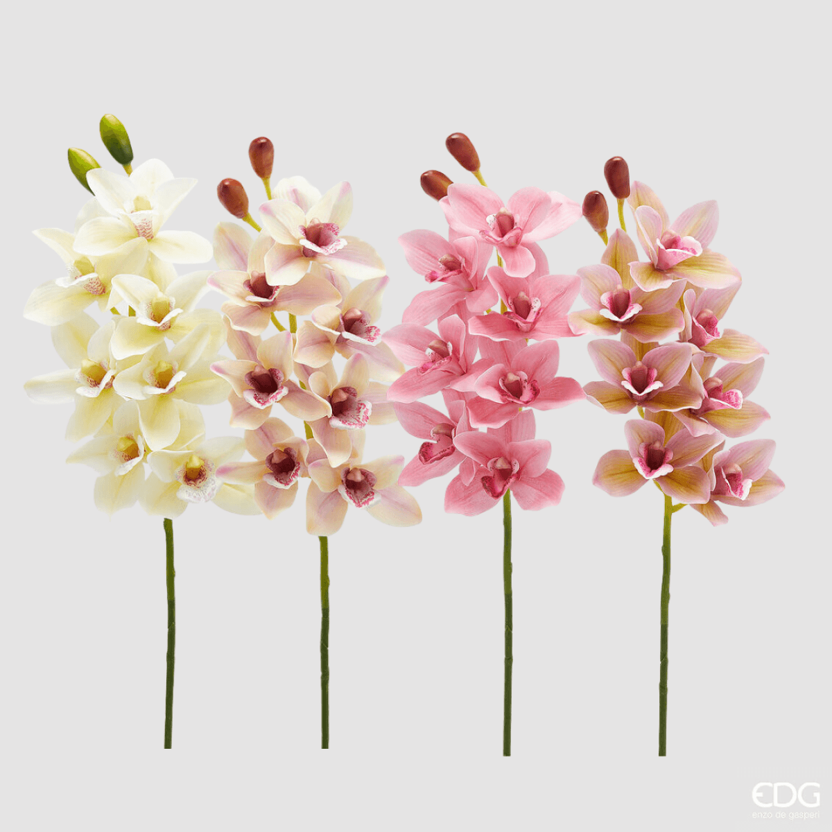Immagine del prodotto Ramo Orchidea Cymbidium con Bocciolo artificiale h 80 cm- 4 Colori | EDG Enzo De Gasperi