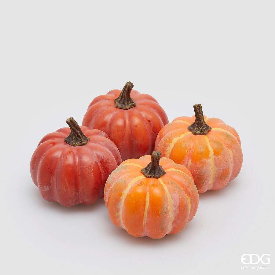 Immagine principale di Set 4 Zucche Decorative H 8 cm x 9 cm | EDG Enzo De Gasperi