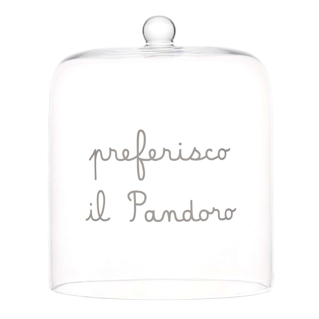 Immagine principale di Campana Vetro Trasparente Preferisco il Pandoro diam 24,5 cm x h 29 cm | Simple Day
