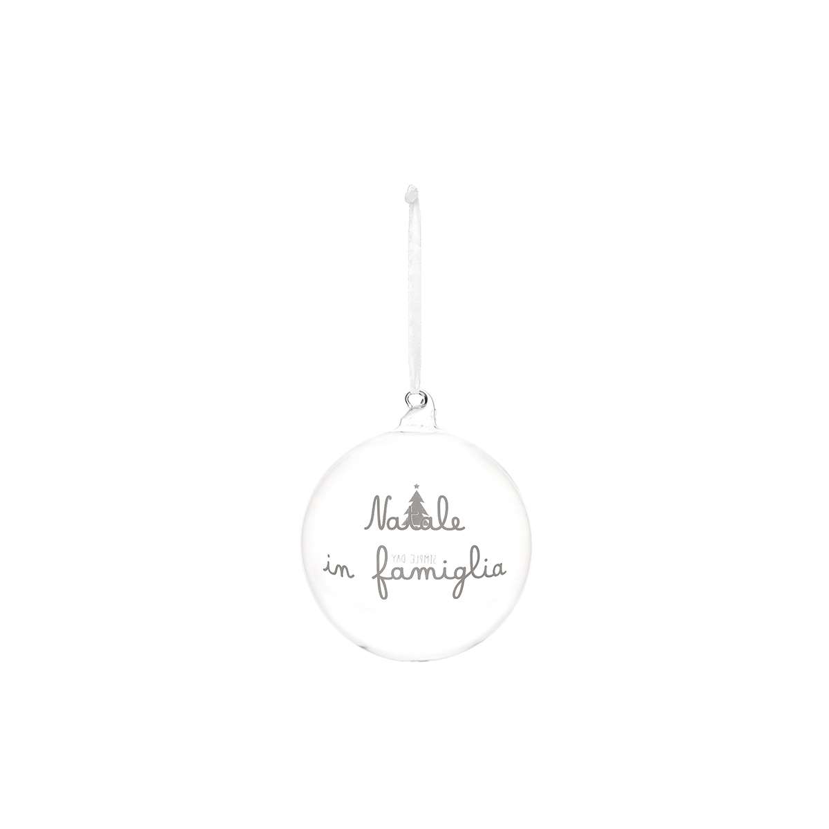 Immagine del prodotto Pallina in Vetro decoro Natale in Famiglia  12 cm | Simple Day