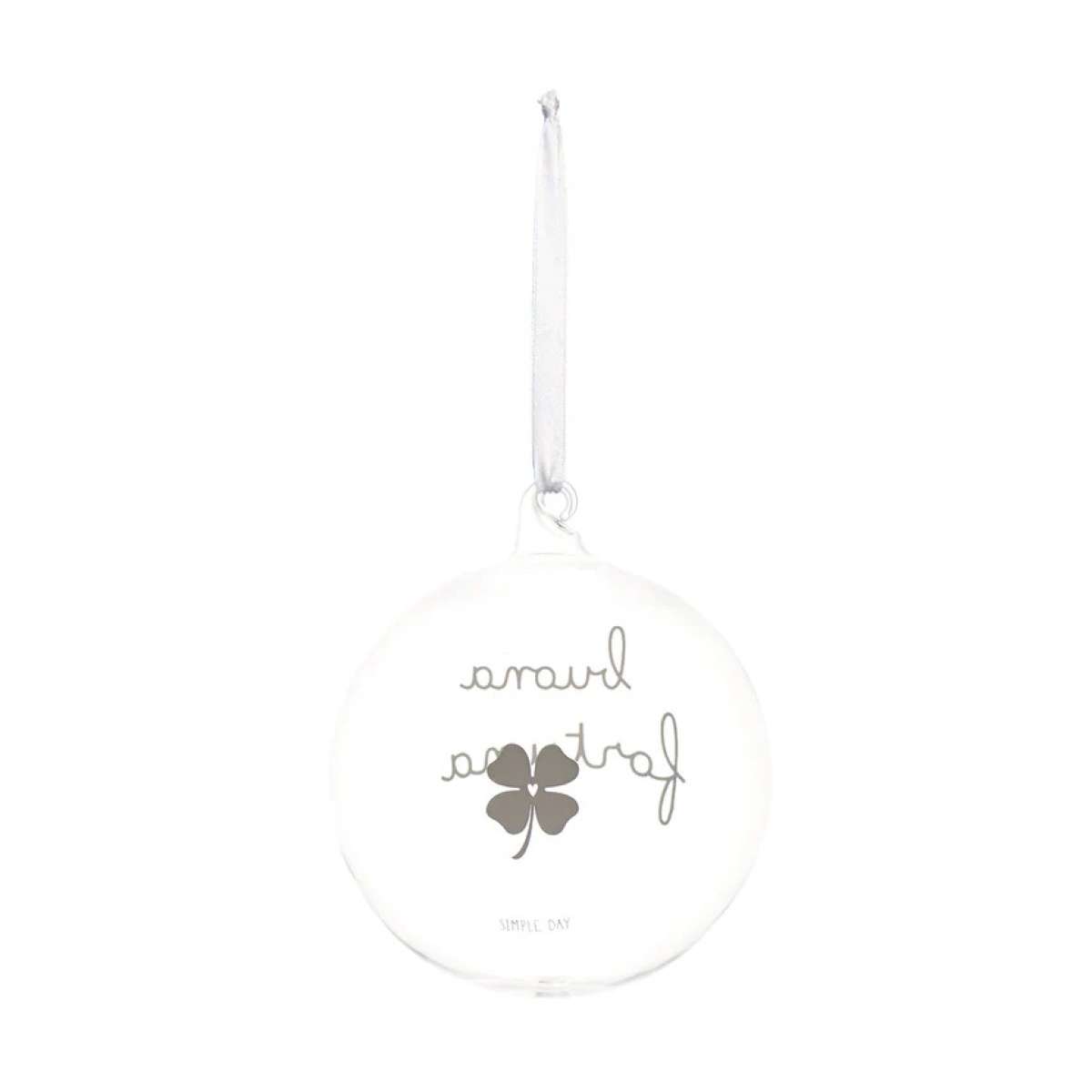 Immagine del prodotto Pallina in Vetro decoro Buona Fortuna 12 cm | Simple Day