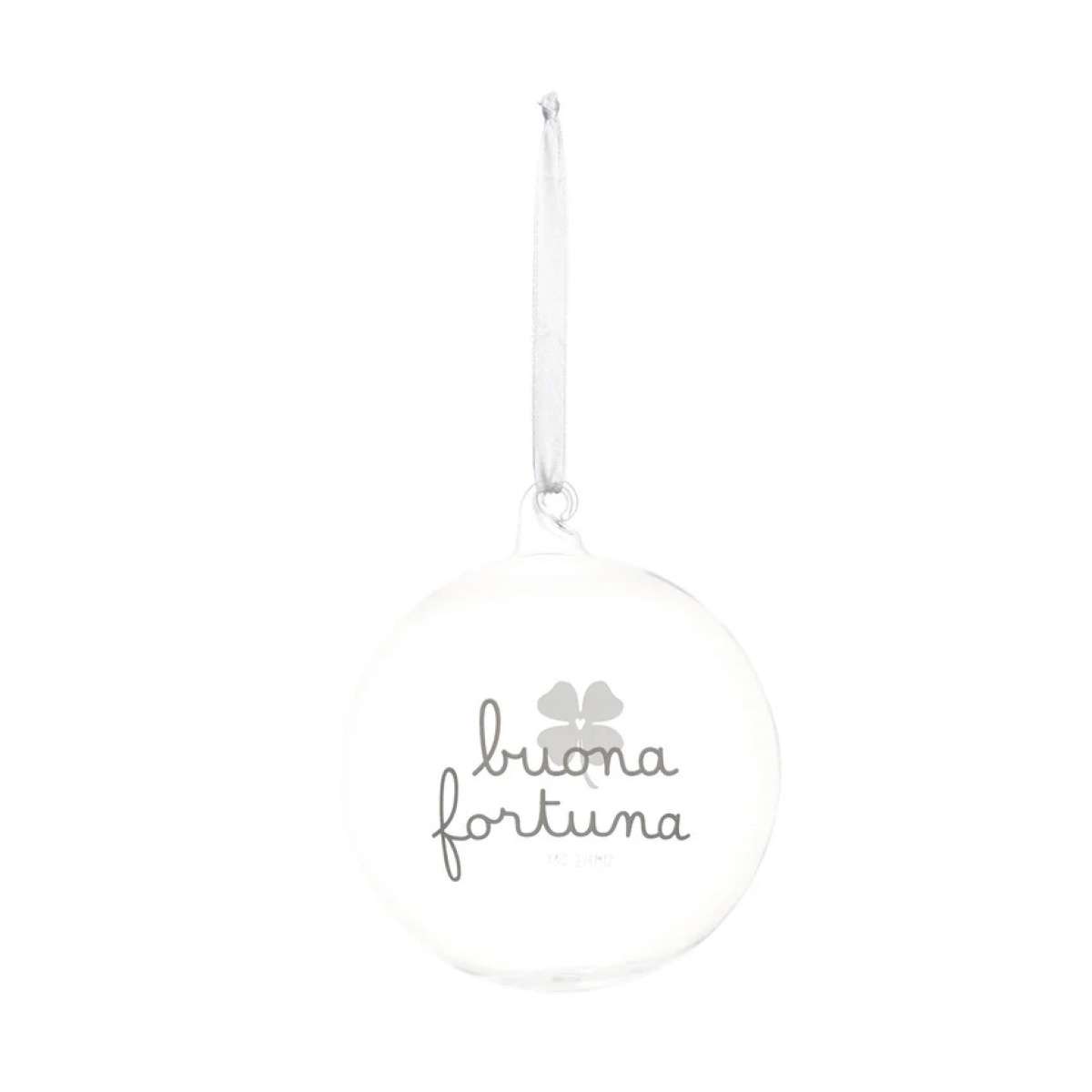 Immagine del prodotto Pallina in Vetro decoro Buona Fortuna 12 cm | Simple Day