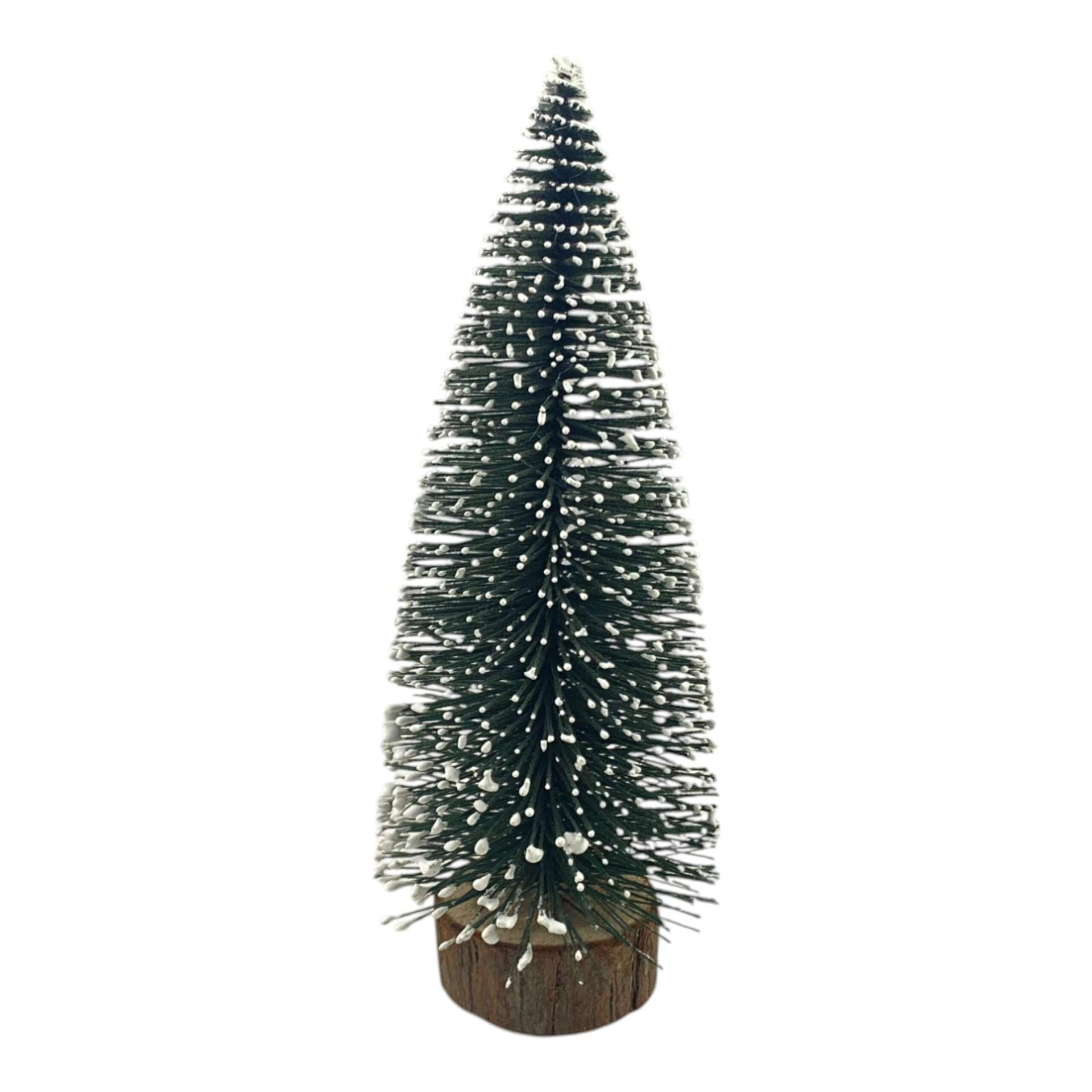 Immagine principale di Decorazione Albero Natalizio Wald Verde Innevato con base in legno - 3 Misure | Concord Home & Interior