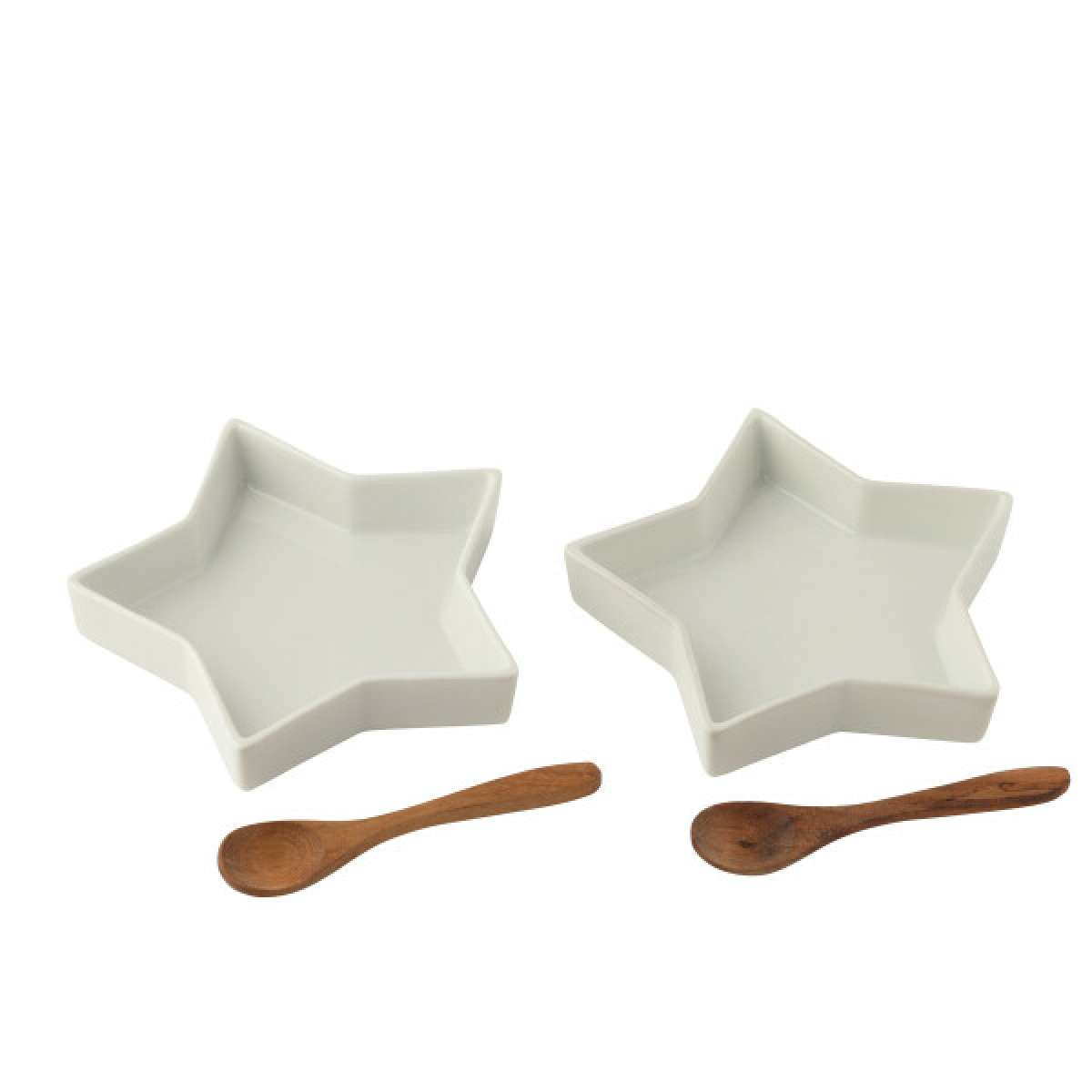 Immagine del prodotto Set 2 Piattini Stella con Cucchiaini in ceramica | Jolipa