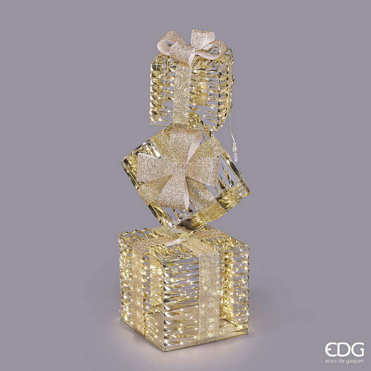 Immagine variante M - Decorazione Pacco Regalo Led - 2 Misure | EDG Enzo De Gasperi