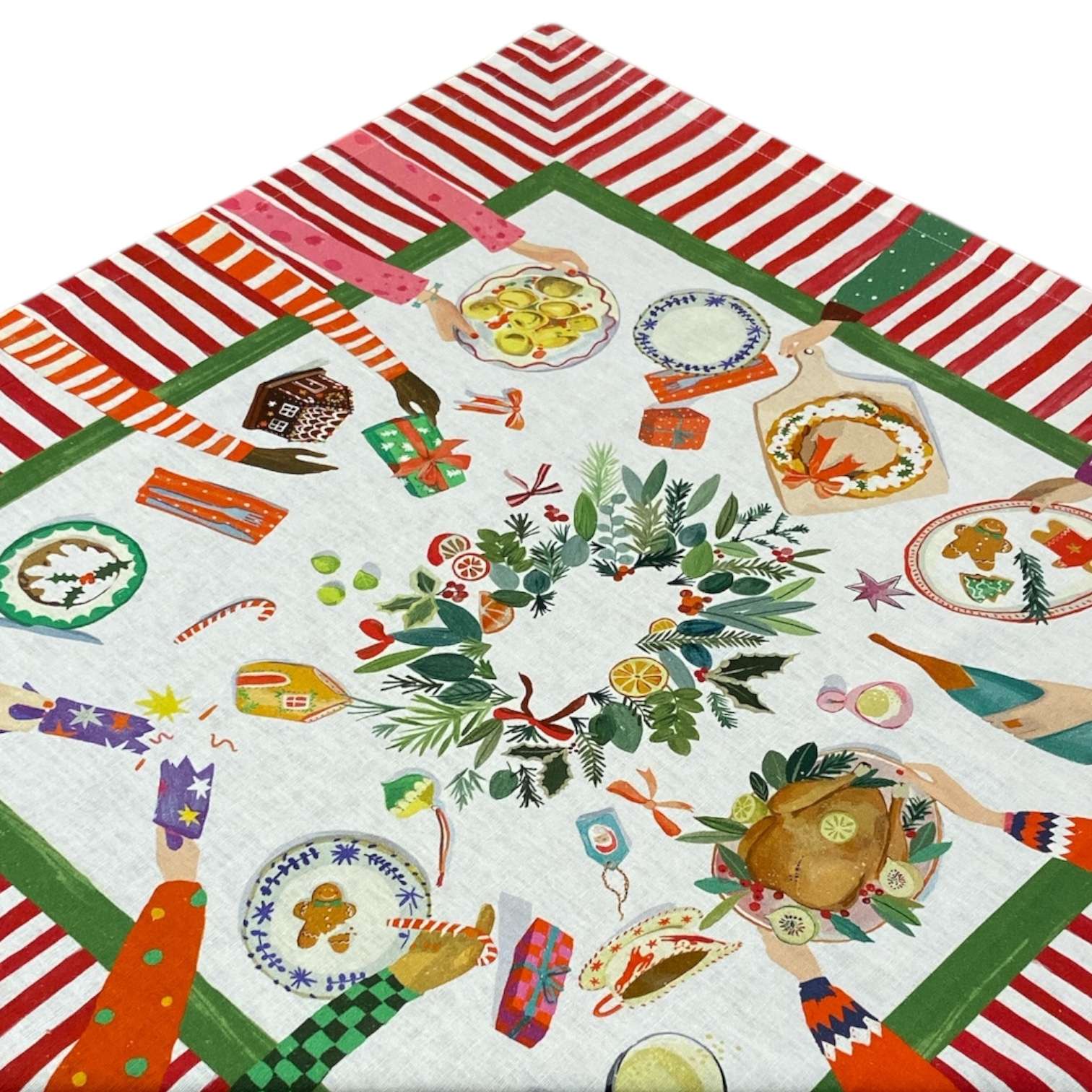 Immagine principale di Centrotavola Hand on Xmas 85x85 cm in 100% Cotone | Tessitura Toscana Telerie