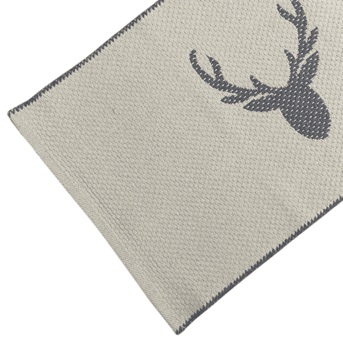 Immagine variante Grigio - Tappeto Intreccio Cervo in Cotone Base Naturale - 2 Colori | Daunex