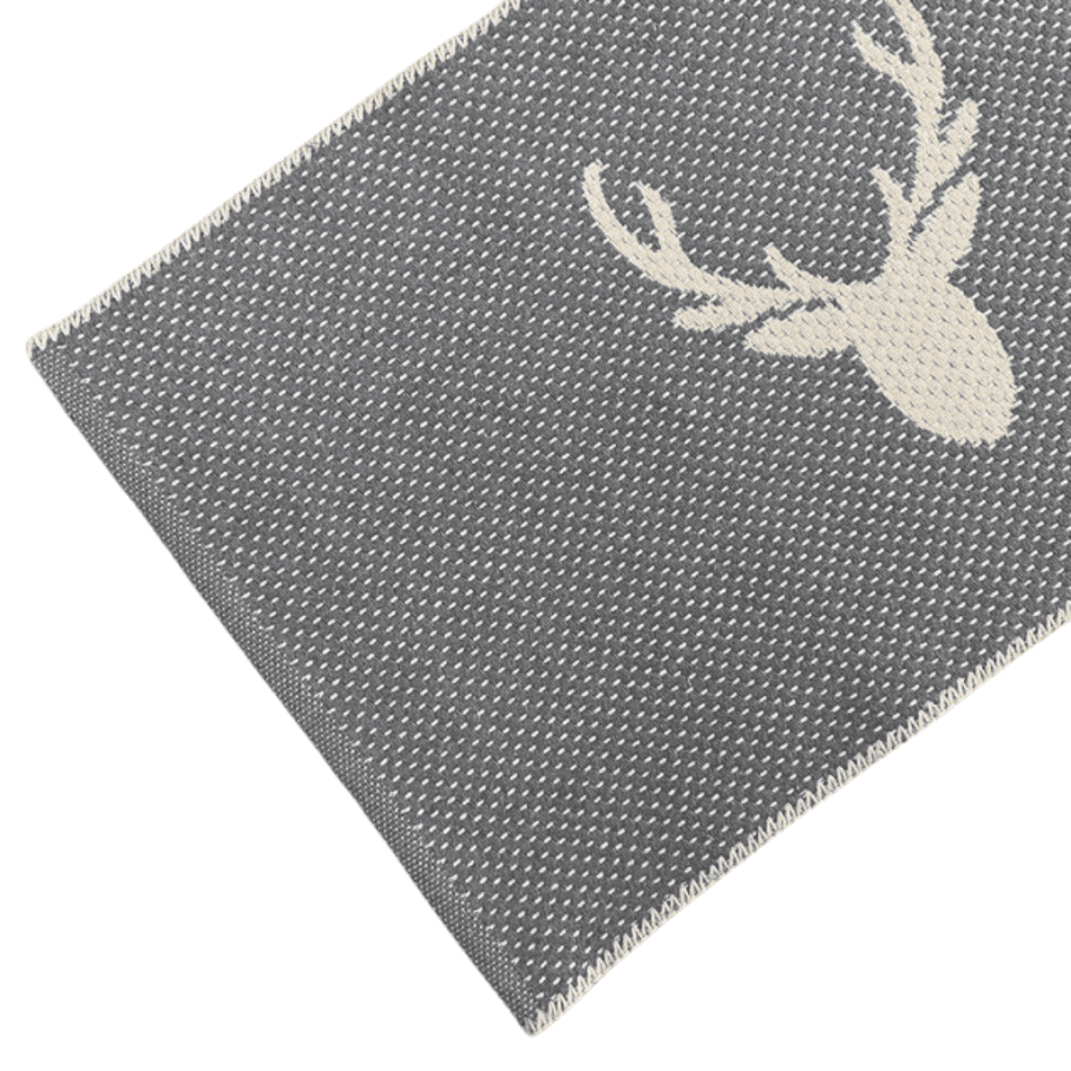 Immagine variante Grigio - Tappeto Intreccio Cervo in Cotone Base Colorata - 2 Colori | Daunex