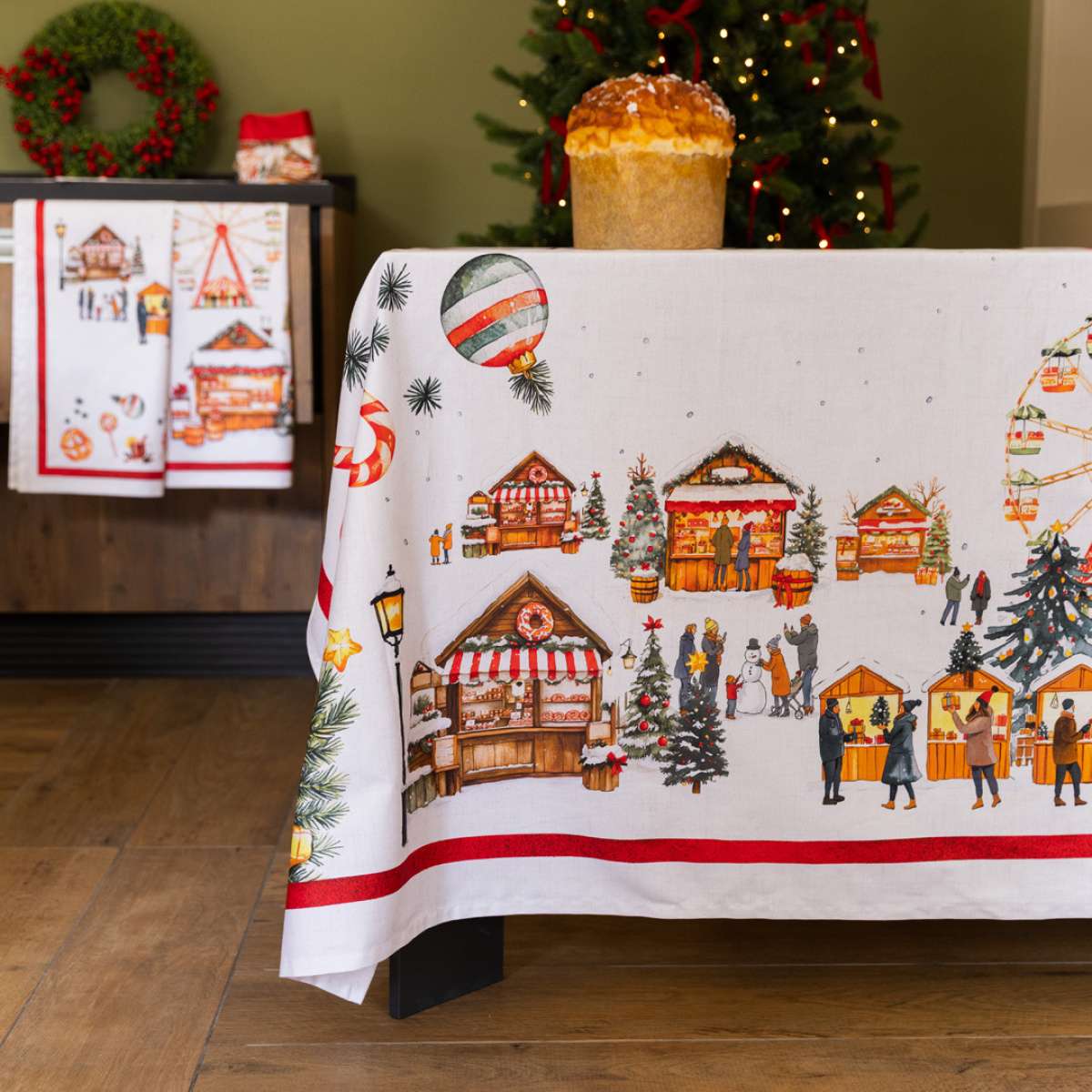 Immagine del prodotto Tovaglia Rettangolare Xmas Village - 4 Misure | Olivia Home
