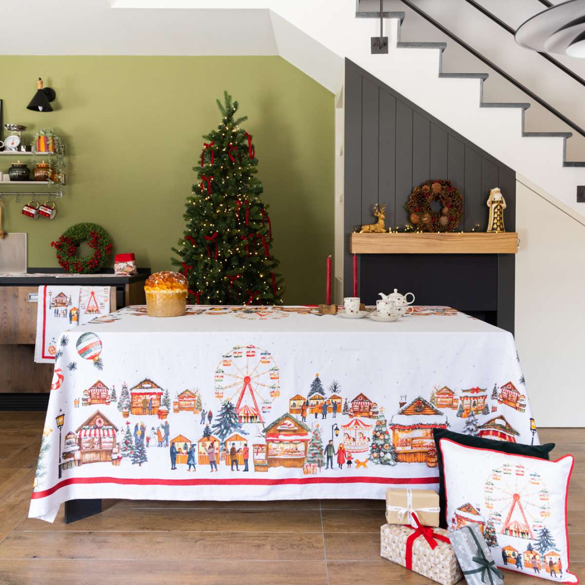 Immagine del prodotto Tovaglia Rettangolare Xmas Village - 4 Misure | Olivia Home