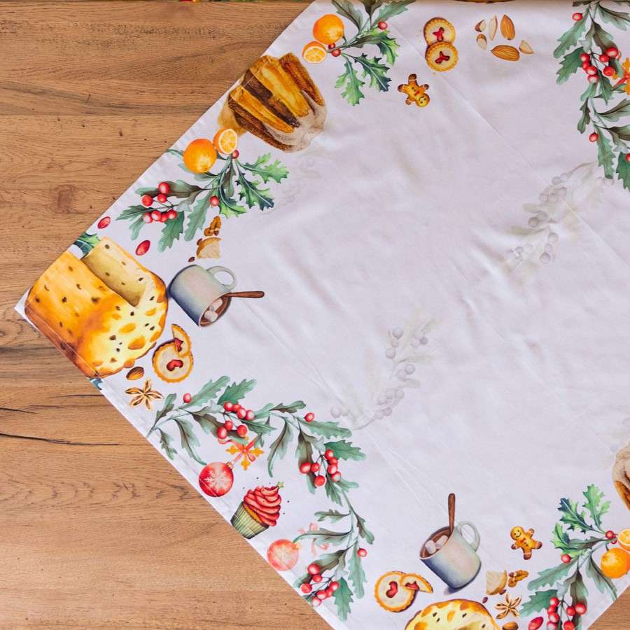Immagine principale di Centrotavola Pandoro & Panettone 95x95 cm in Cotone | Olivia Home