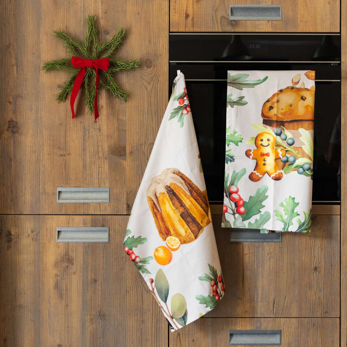 Immagine del prodotto Set 2 Strofinacci in Cotone Pandoro & Panettone | Olivia Home