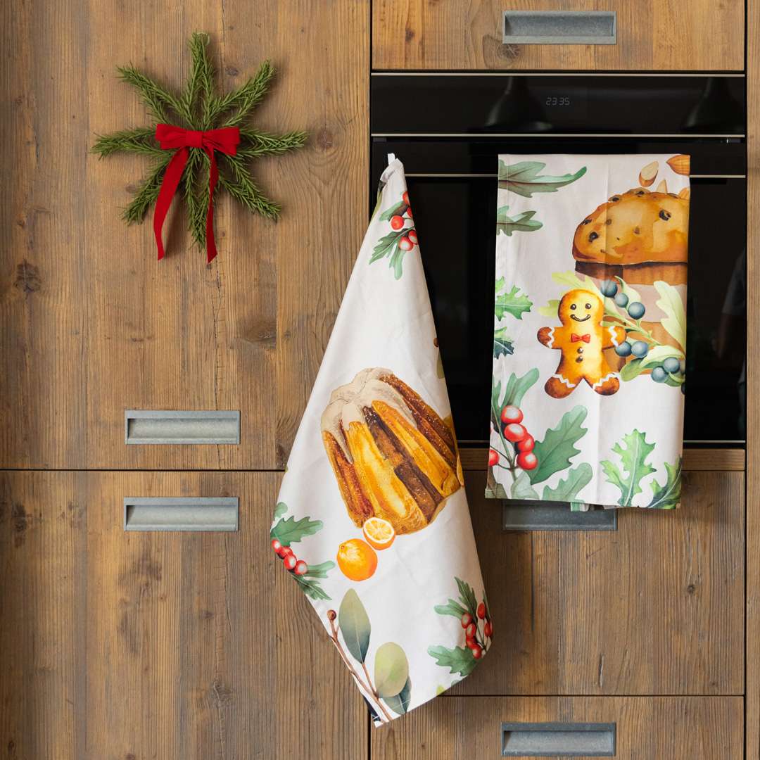 Immagine principale di Set 2 Strofinacci in Cotone Pandoro & Panettone | Olivia Home