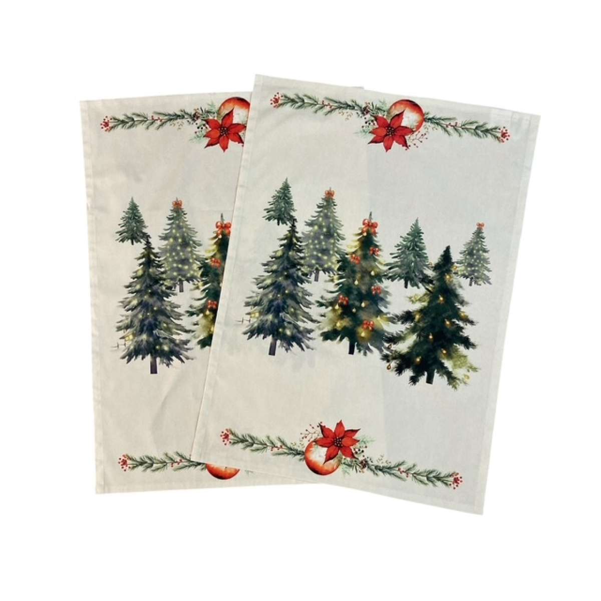 Immagine del prodotto Set 2 Strofinacci in Cotone Foresta Natalizia | Olivia Home
