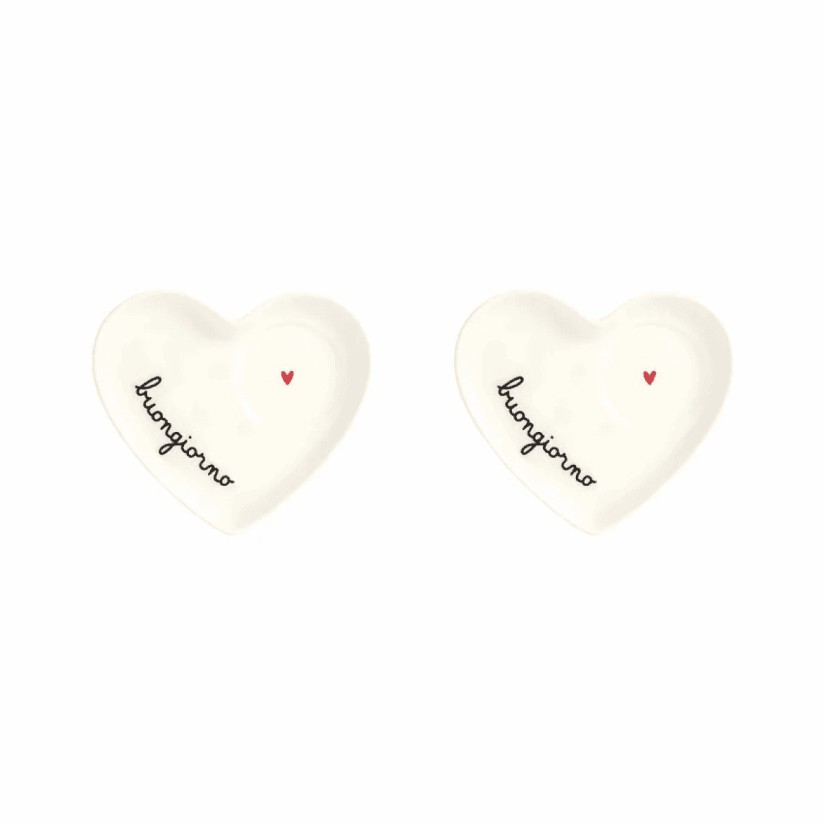 Immagine del prodotto Set 2 Piattini Cuore Espresso Buongiorno diam 12 cm | Simple Day