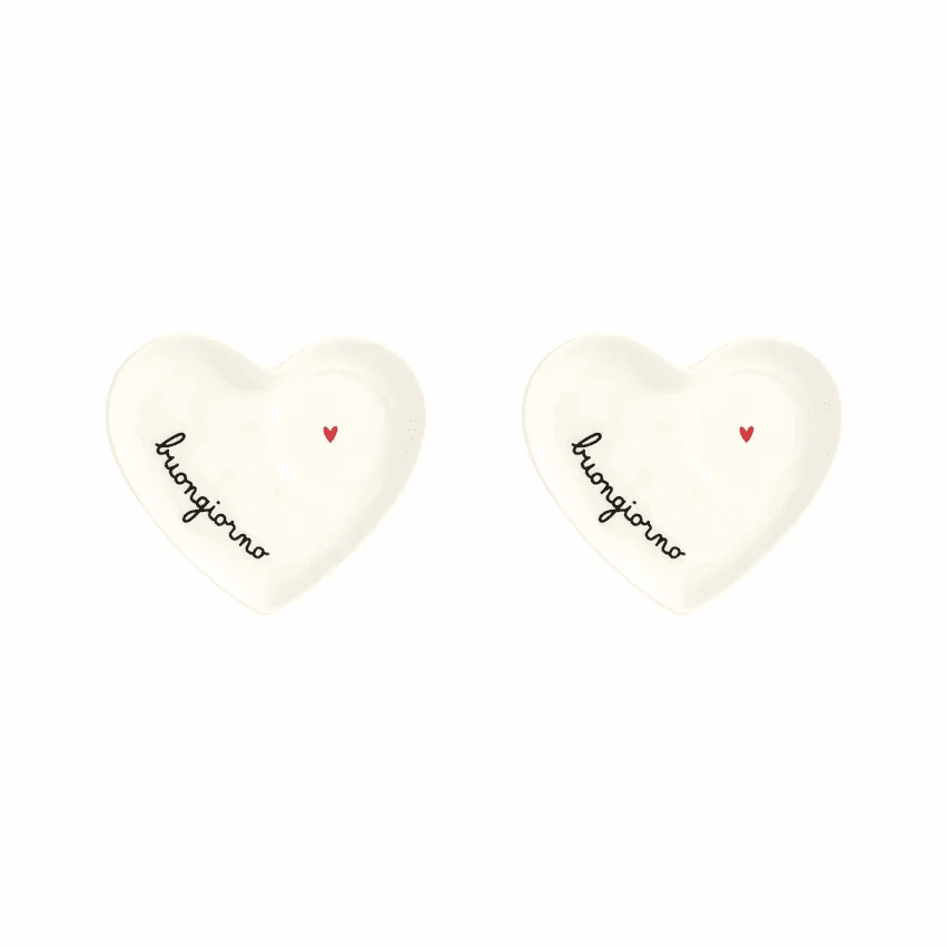 Immagine principale di Set 2 Piattini Cuore Espresso Buongiorno diam 12 cm | Simple Day