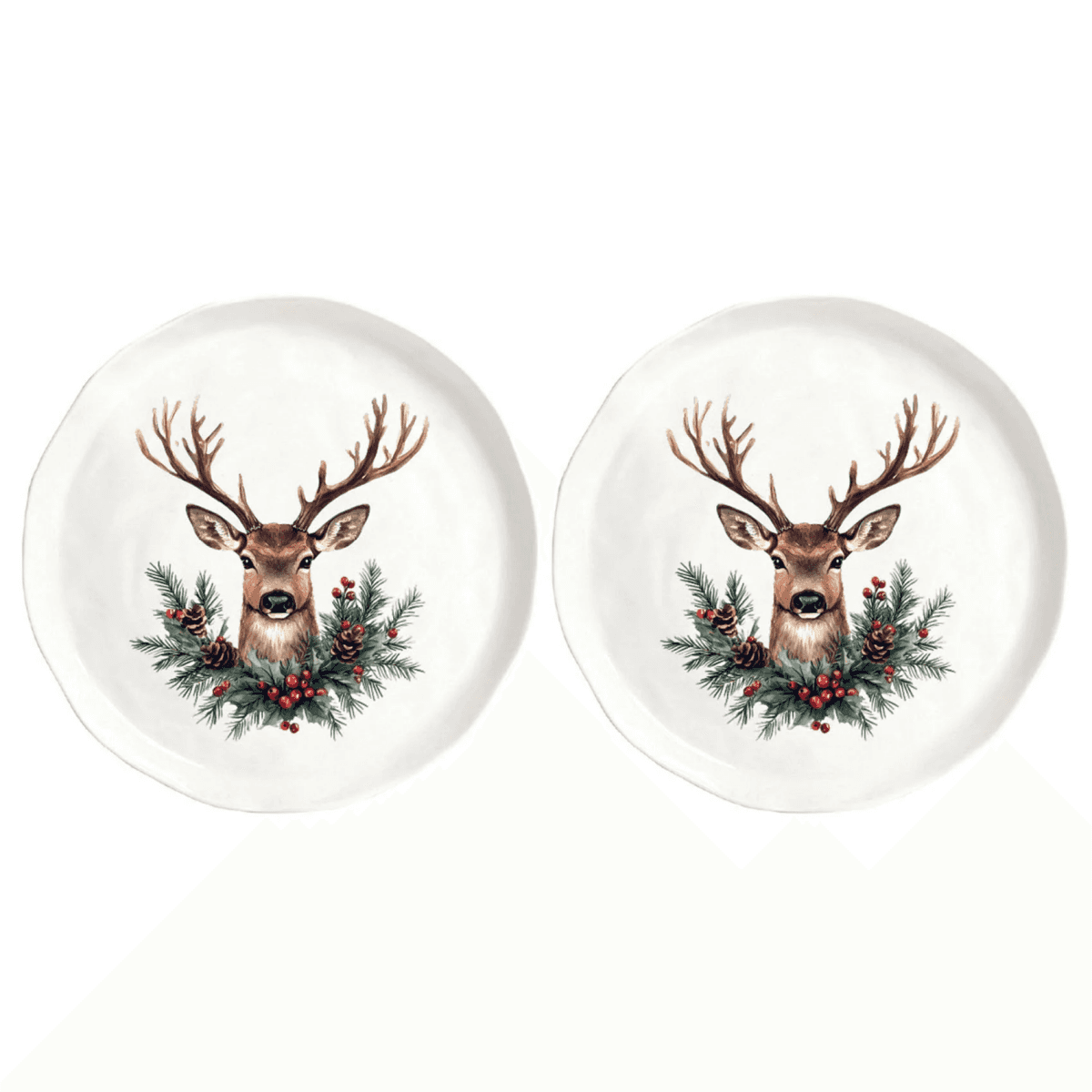 Immagine del prodotto Set 2 Piatti Piani Cervo Natalizio diam 27 cm | Simple Day