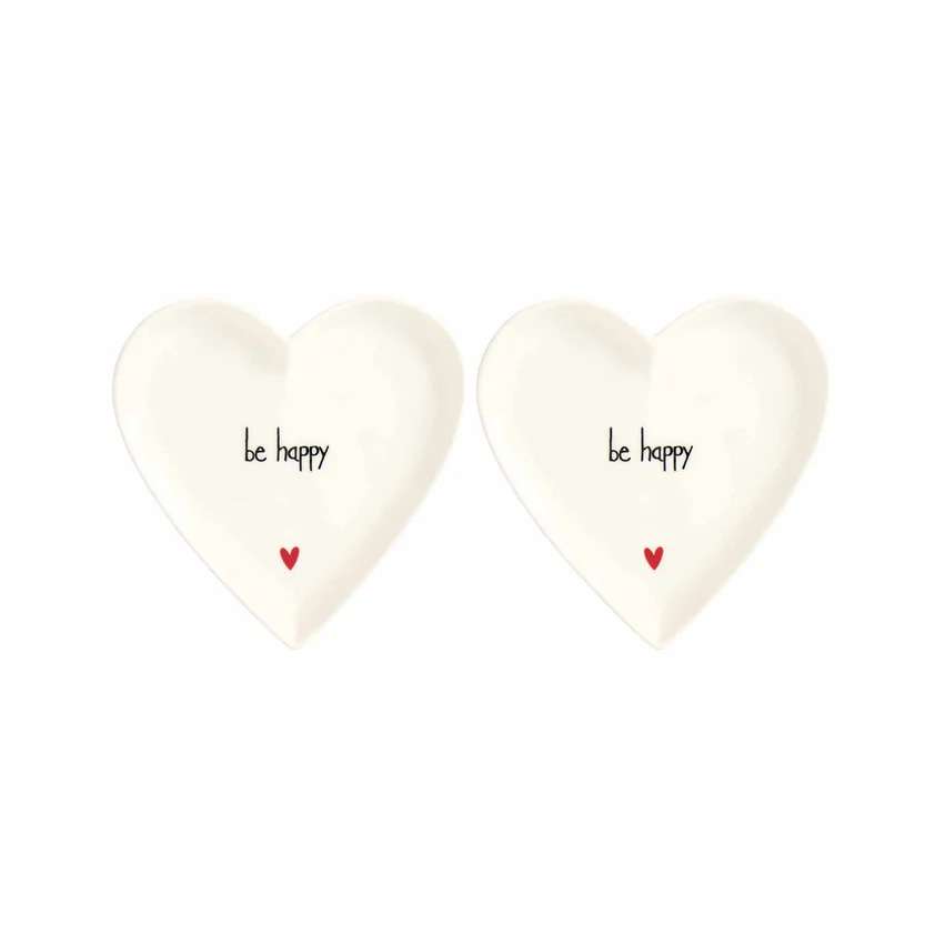 Immagine principale di Set 2 Piatti Cuore Be Happy diam 12 cm | Simple Day