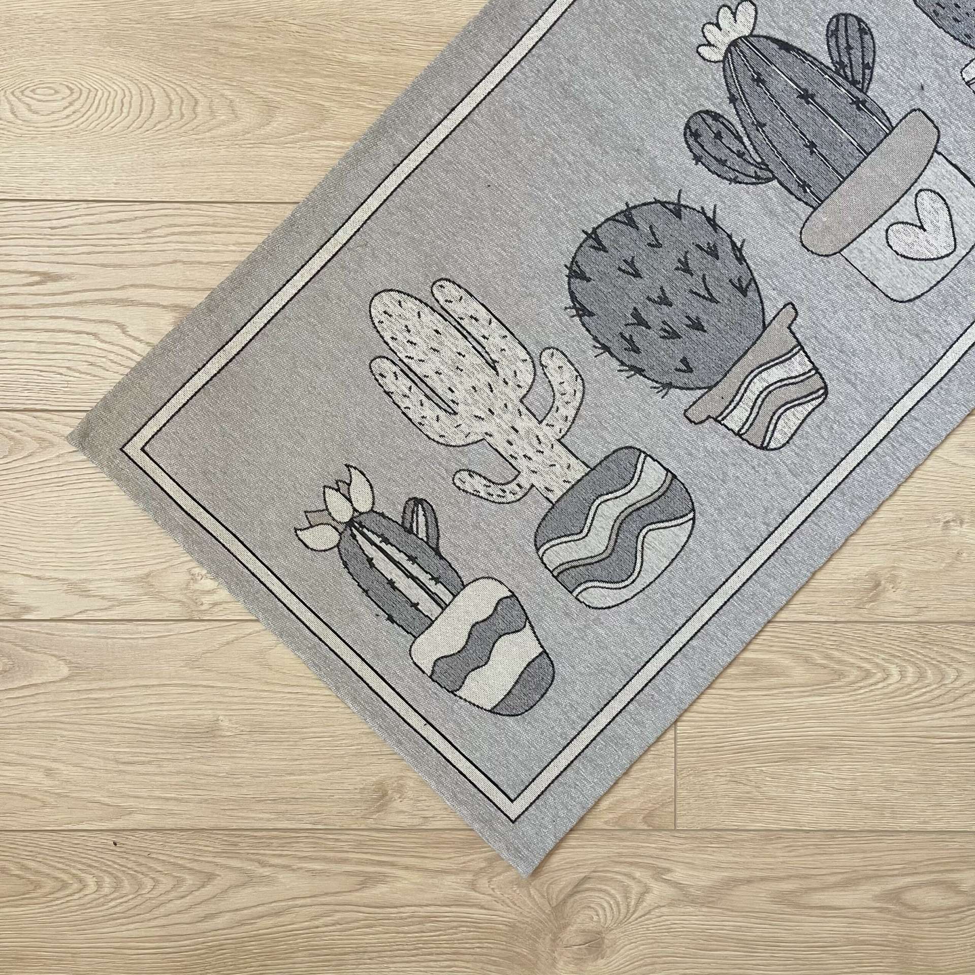 Immagine principale di Tappeto Cucina Cactus Grigio Antiscivolo e Lavabile in Lavatrice | Pietro Zanetti Home