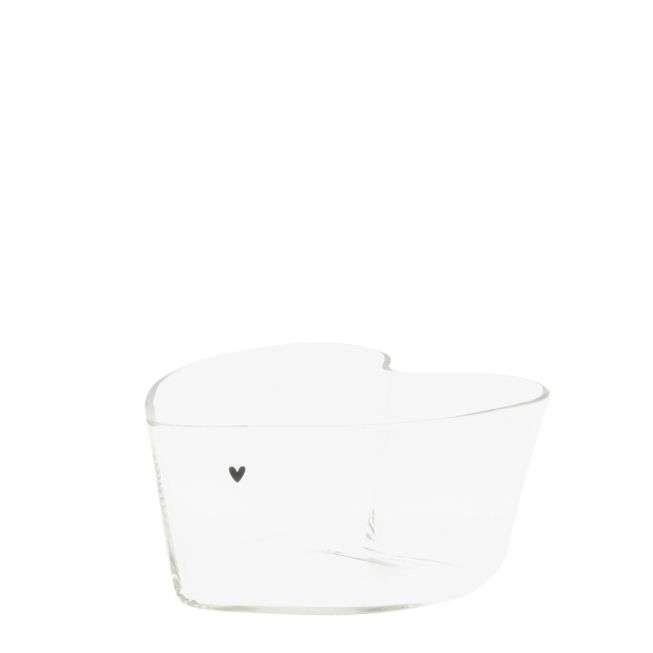 Immagine principale di Coppetta in Vetro a forma di Cuore con Cuoricino Nero | Bastion Collections