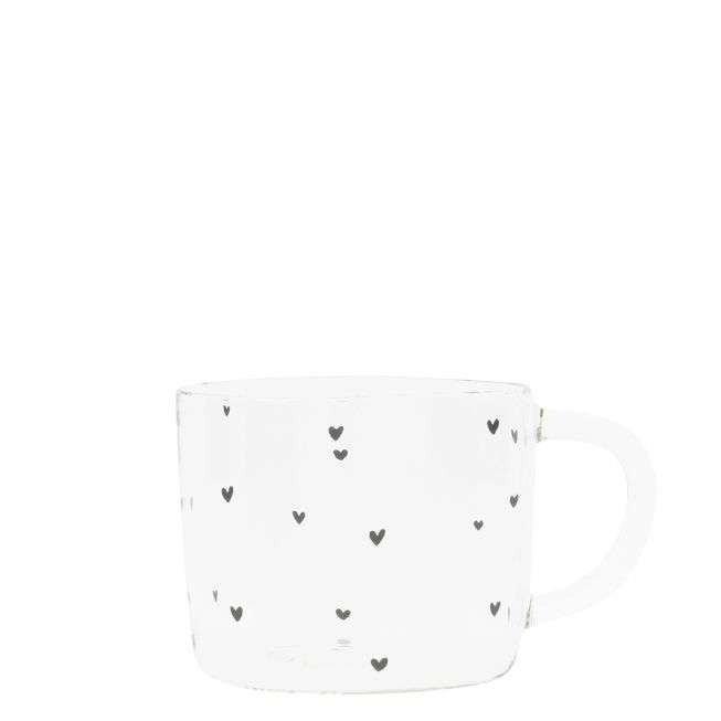 Immagine principale di Mug Tumbler in Vetro Tappezzata Cuori | Bastion Collections