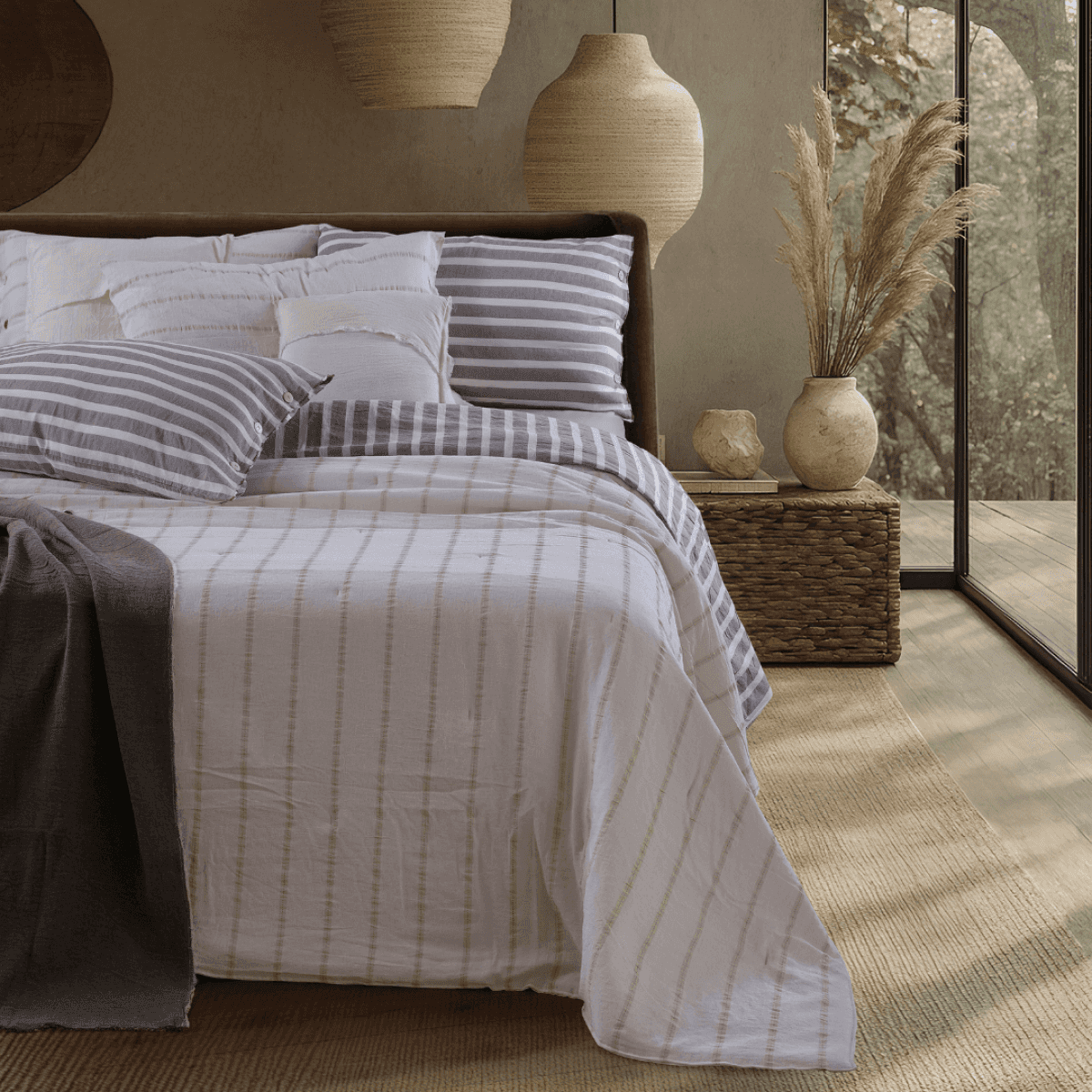 Immagine variante Bianco - Copripiumino Matrimoniale Mirta No Stiro - 3 Colori | Govina Biancheria per la Casa