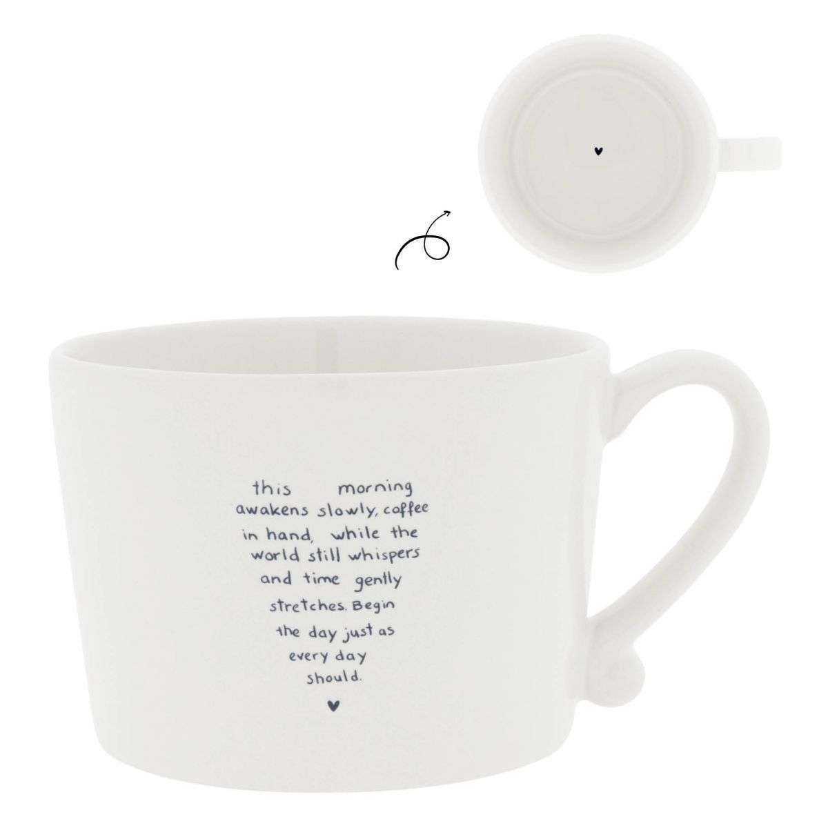 Immagine principale di Mug in Ceramica Bianca Heart in Words | Bastion Collections