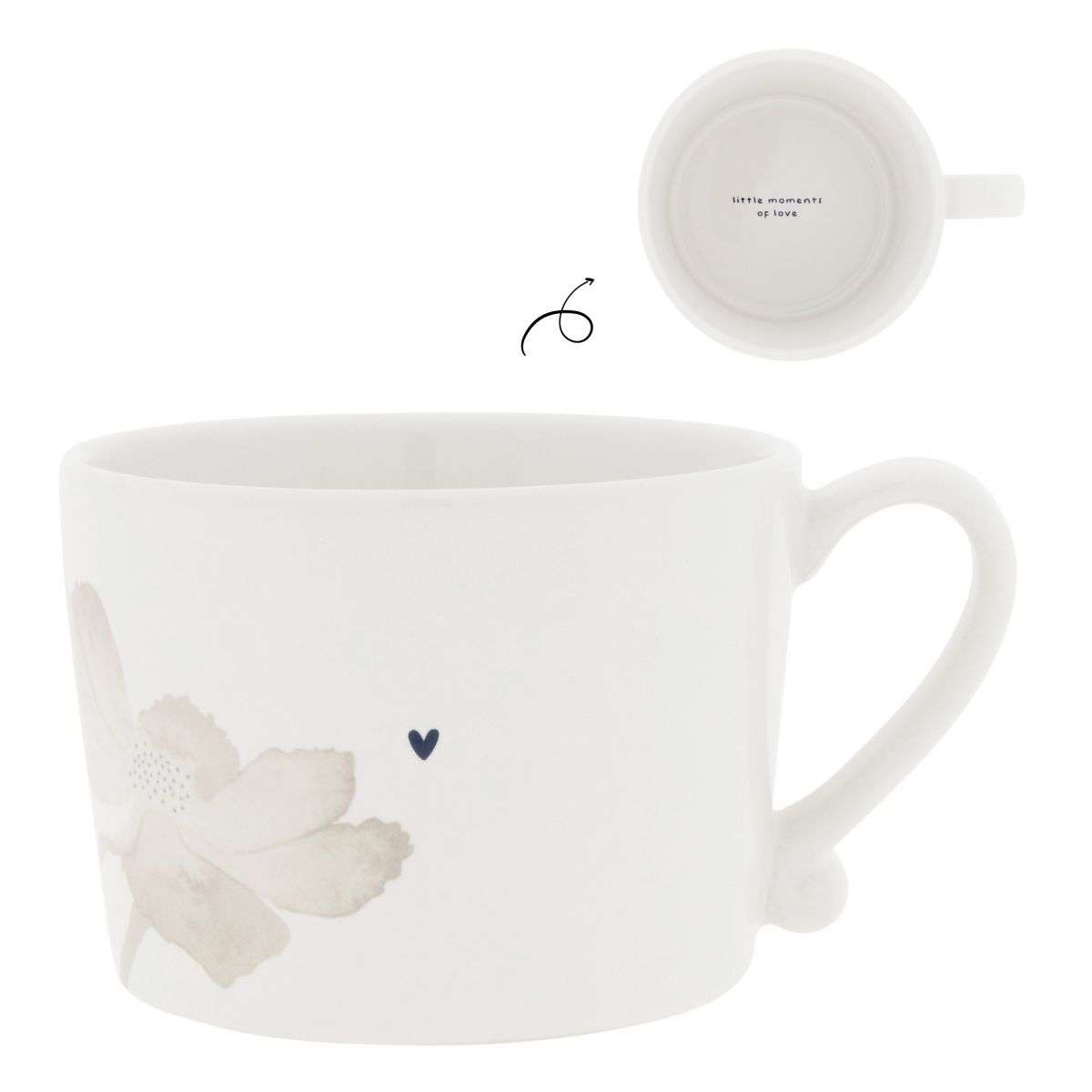 Immagine principale di Mug in Ceramica Bianca Flowers Moments of Love | Bastion Collections