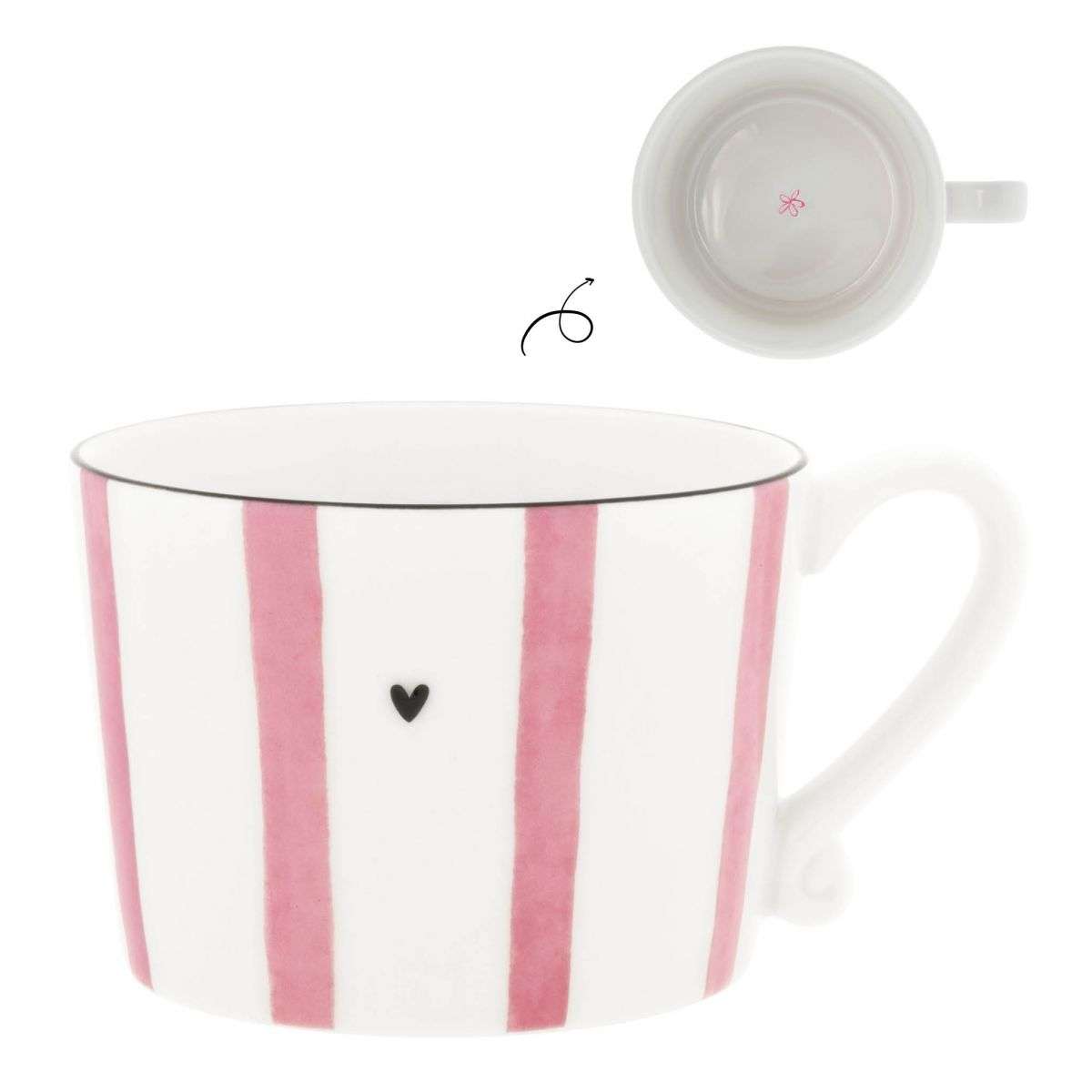 Immagine principale di Mug in Ceramica Bianca Rose Big Stripe | Bastion Collections