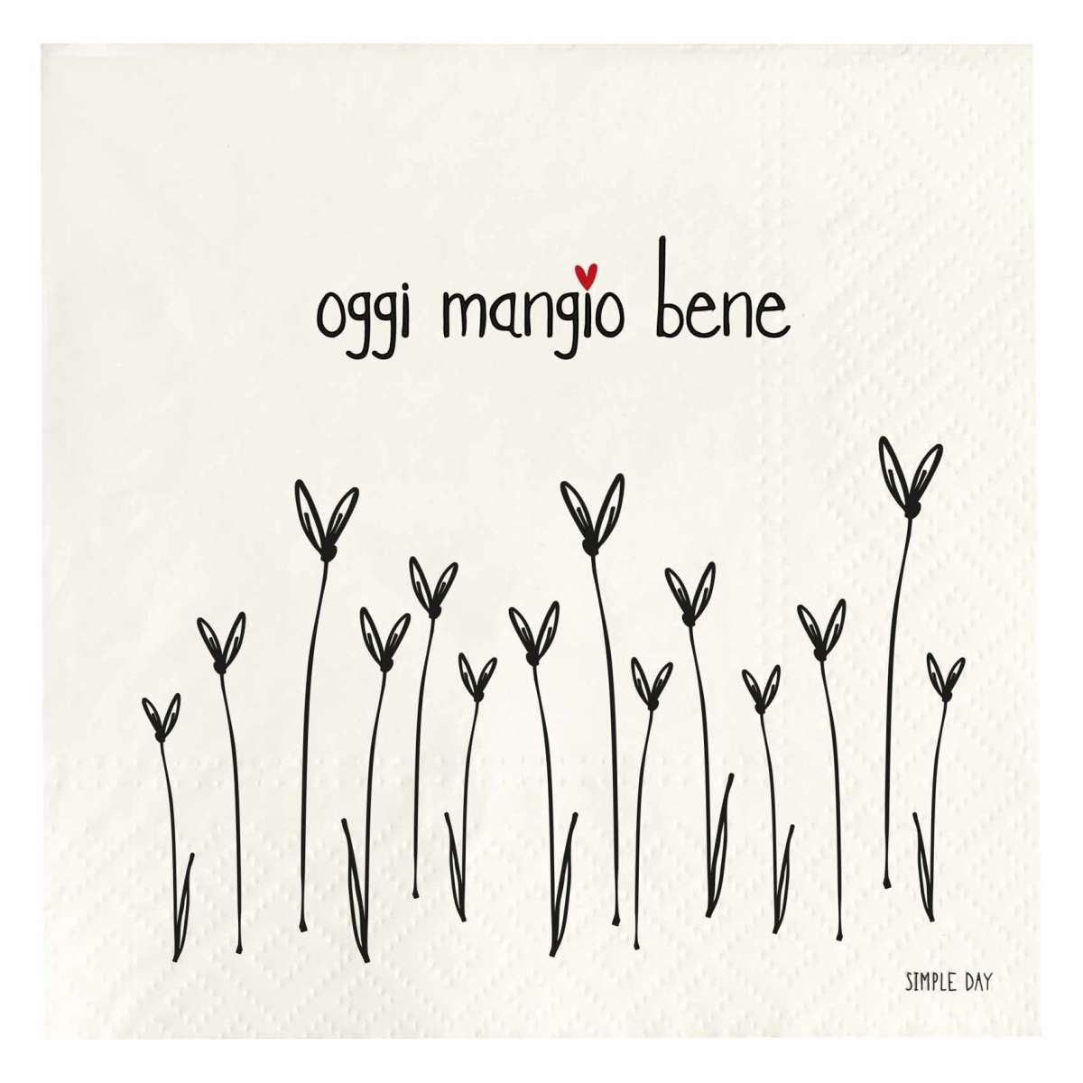 Immagine del prodotto Tovaglioli di Carta Oggi Mangio Bene (20pz) 33x33 cm | Simple Day