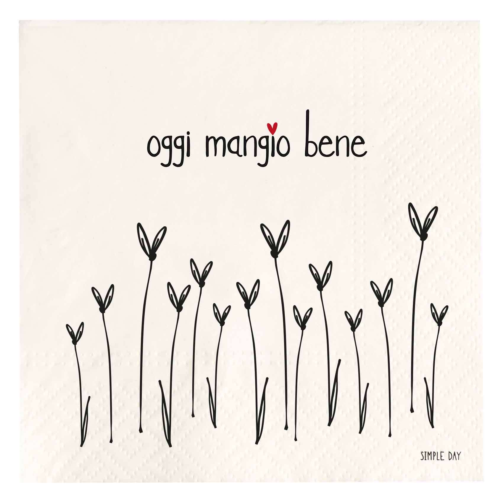 Immagine principale di Tovaglioli di Carta Oggi Mangio Bene (20pz) 33x33 cm | Simple Day