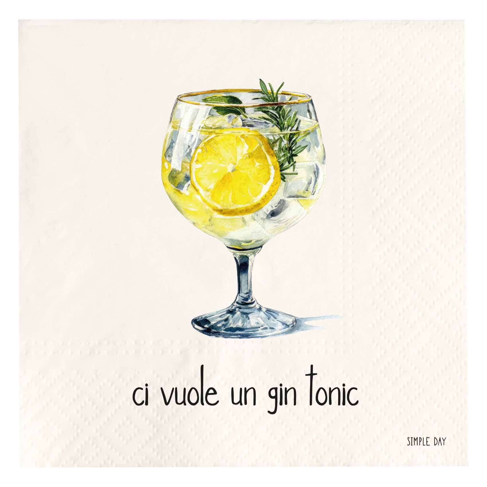 Immagine principale di Tovaglioli di Carta Ci Vuole un Gin Tonic (20pz) 33x33 cm | Simple Day