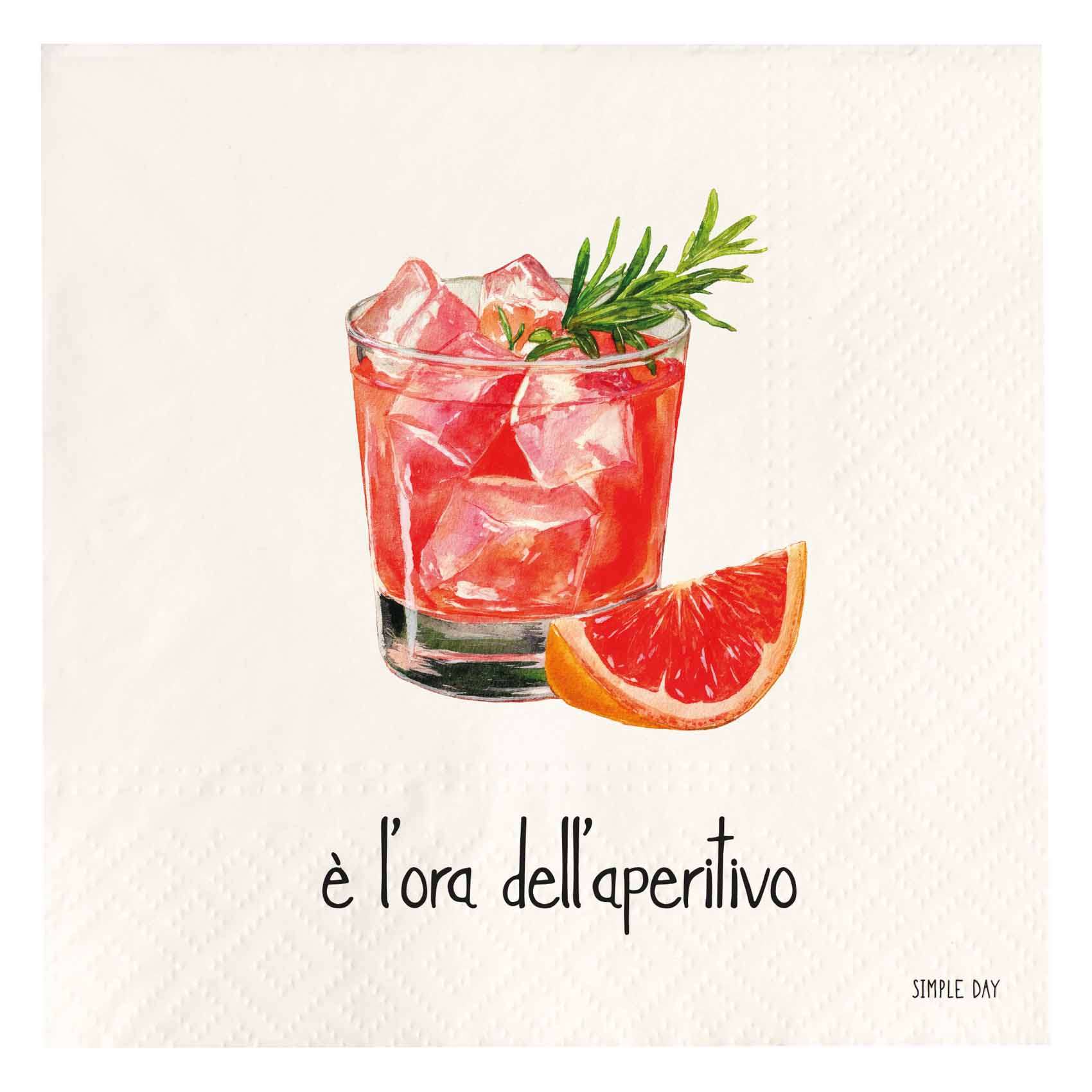 Immagine principale di Tovaglioli di Carta E' L'ora dell'Aperitivo (20pz) 33x33 cm | Simple Day