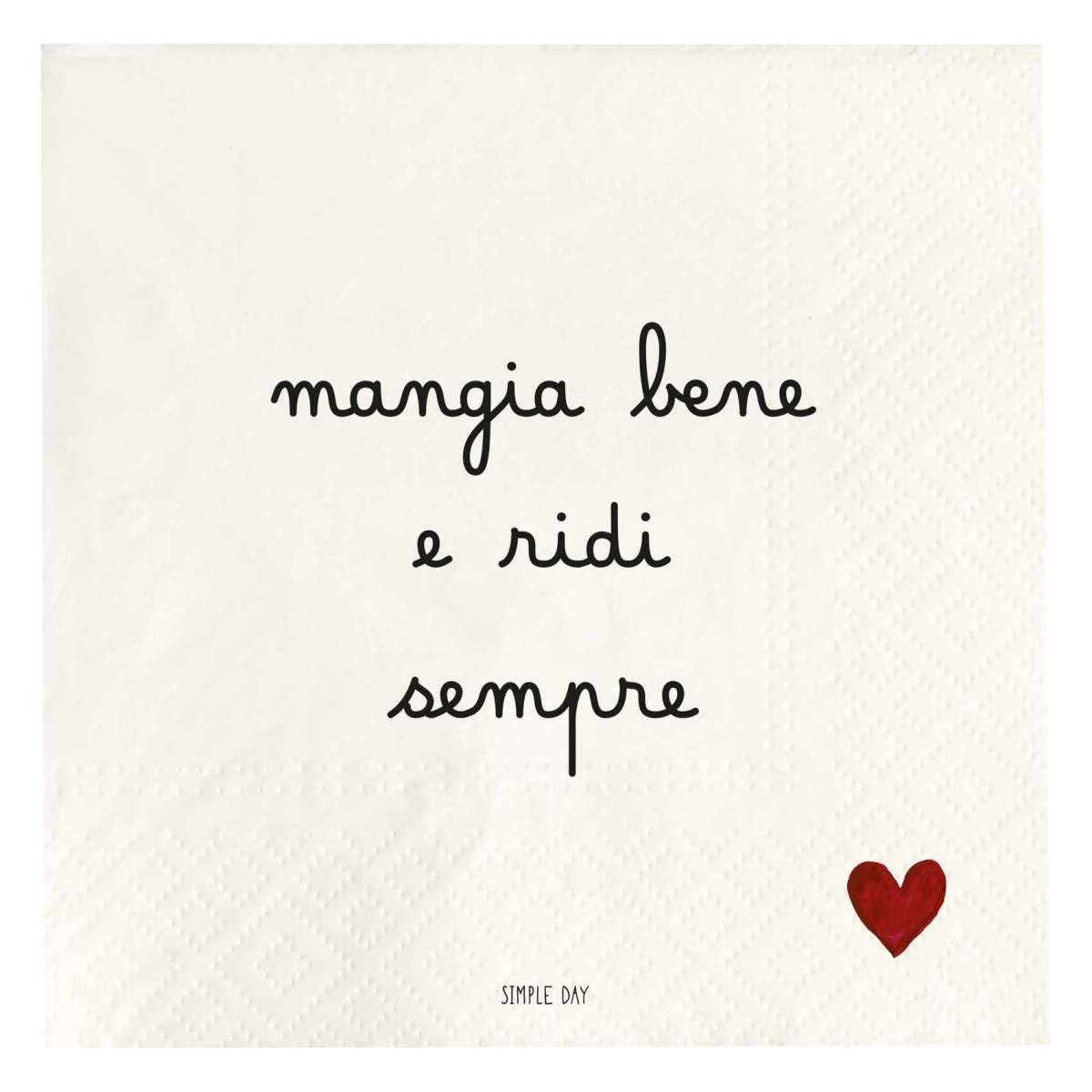 Immagine del prodotto Tovaglioli di Carta Mangia Bene e Ridi Sempre (20pz) 33x33 cm | Simple Day