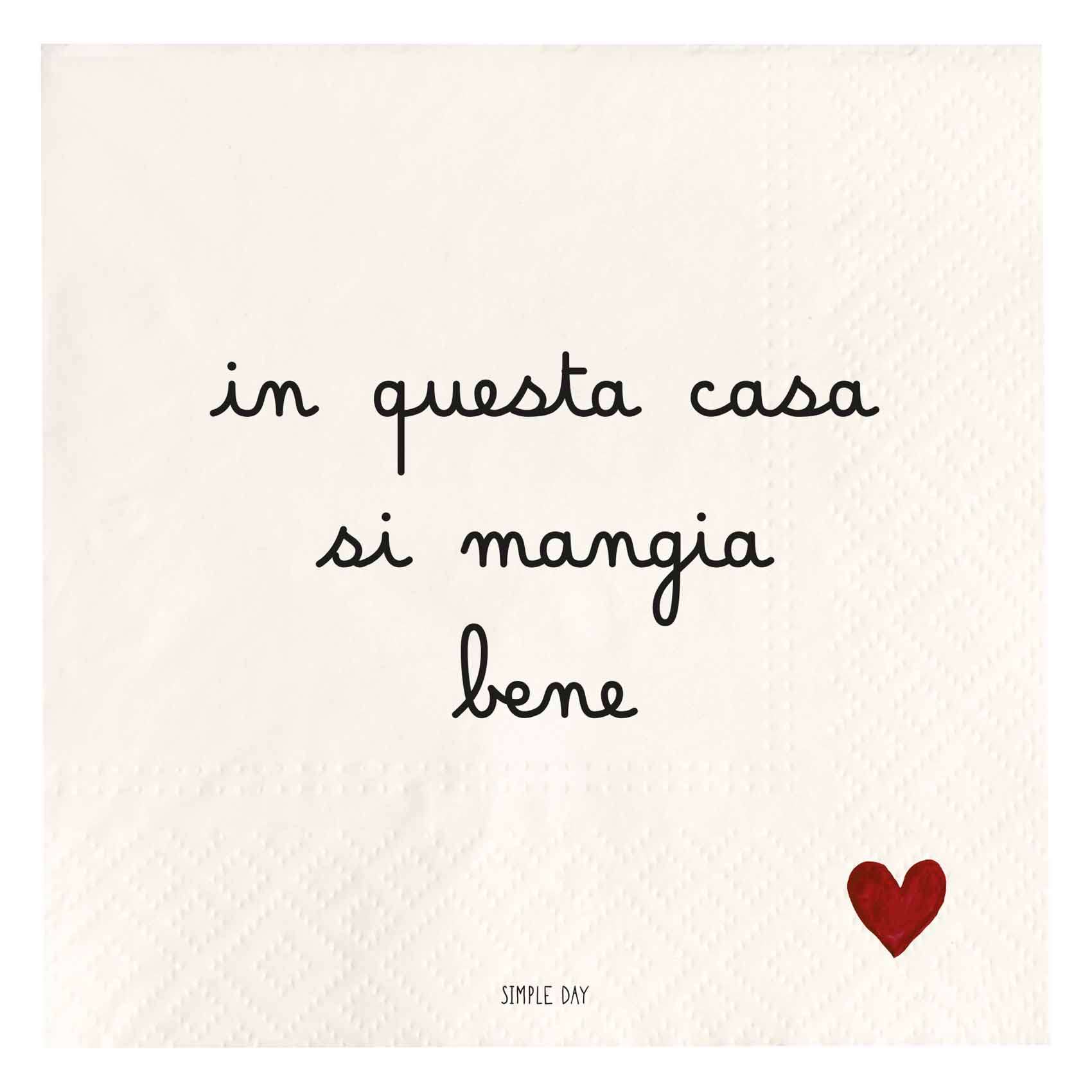 Immagine principale di Tovaglioli di Carta In Questa Casa si Mangia Bene (20pz) 33x33 cm | Simple Day