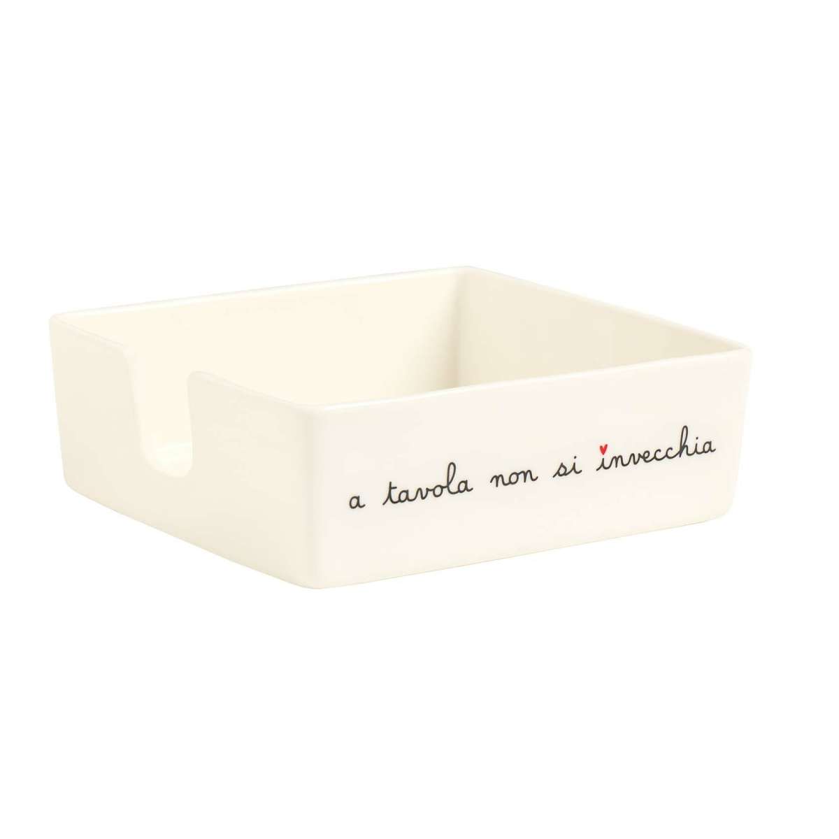 Immagine del prodotto Portatovaglioli Quadrato A Tavola non si Invecchia 18,8x18,8x6,2 cm | Simple Day