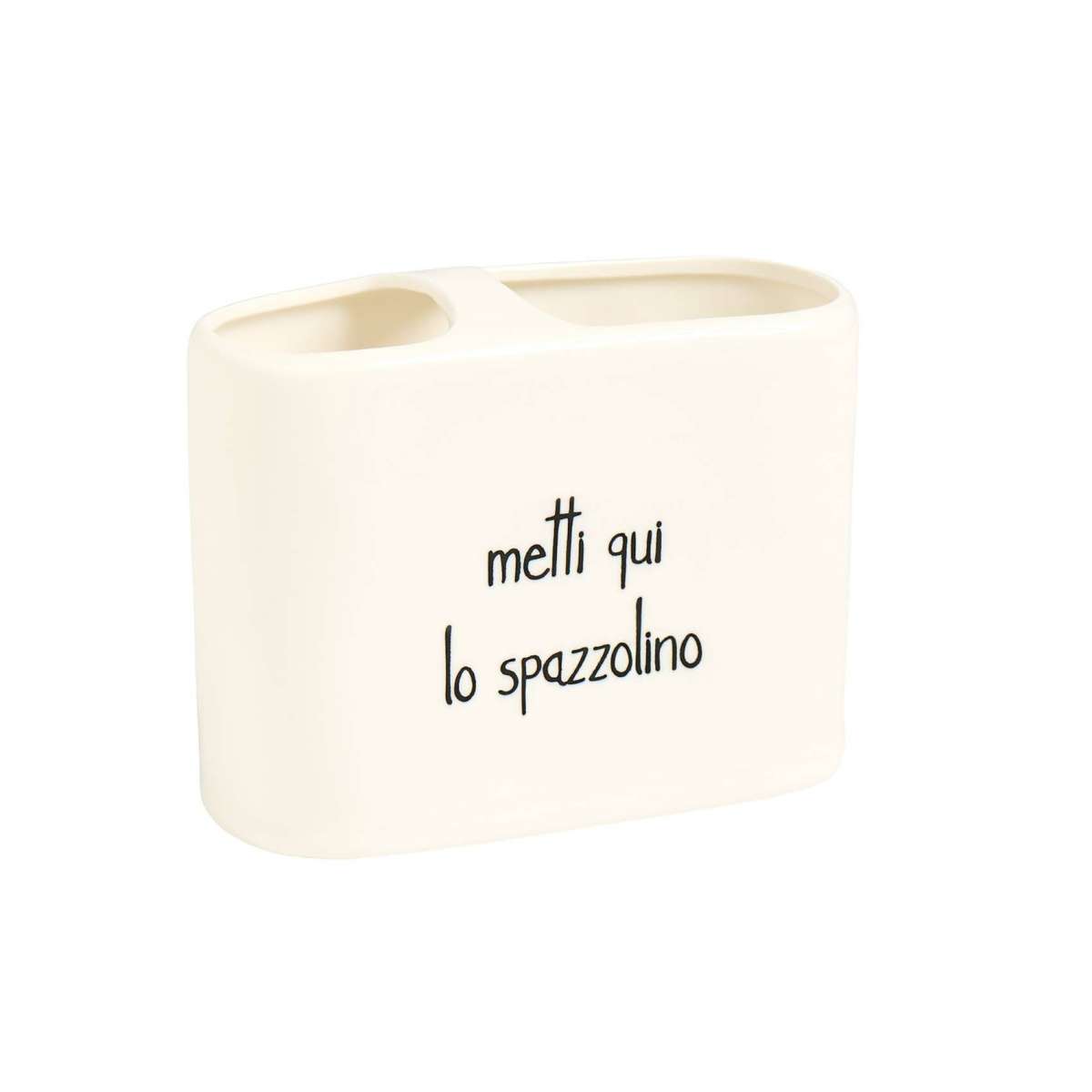 Immagine del prodotto Portaspazzolino Big in gres "Metti Qui lo Spazzolino" | Simple Day